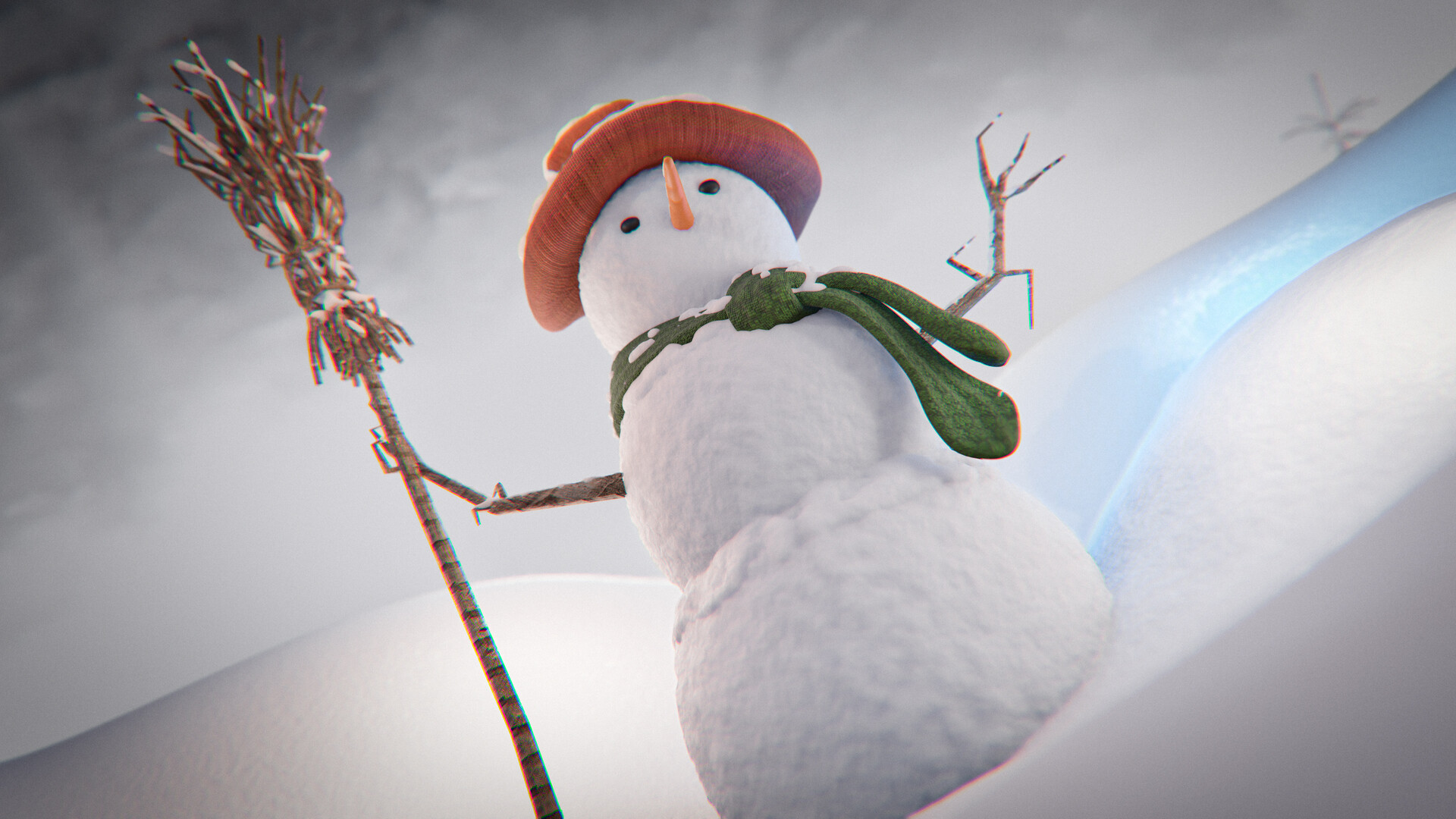 Artstation snowman in blender