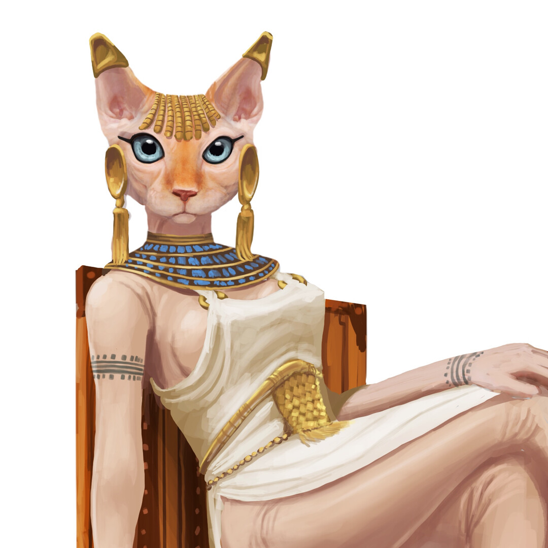Cleopatra the Sphinx Cat detail