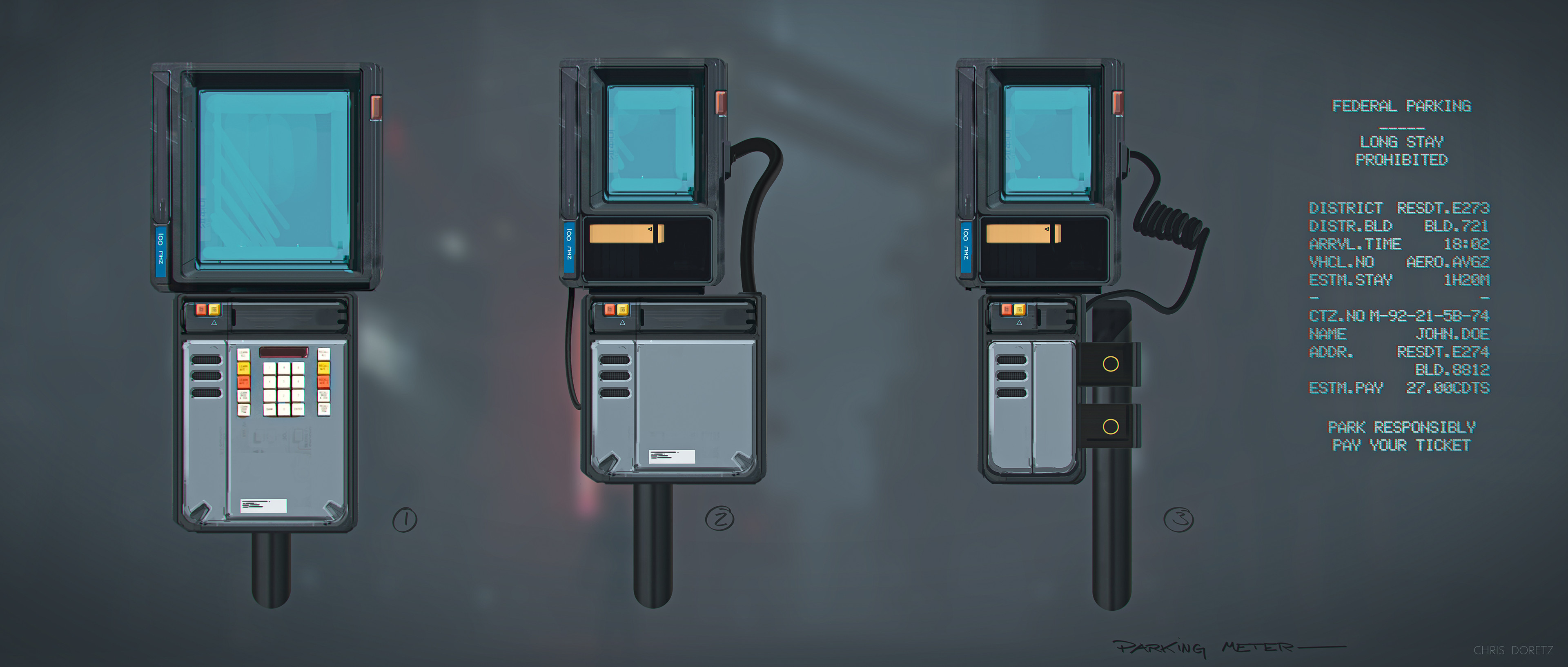 Props 2 - Parking Meter initial exploration and texture for 3D model