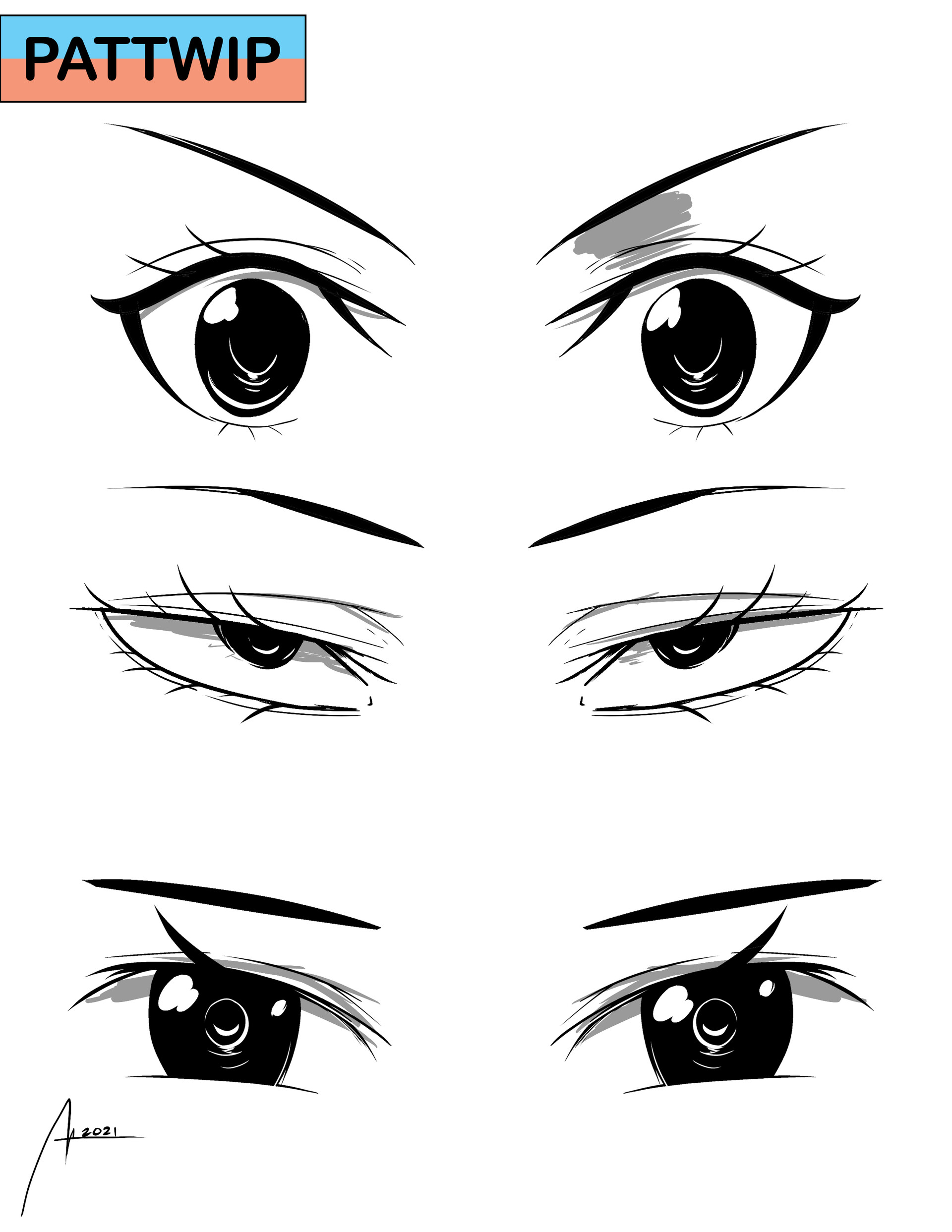 ArtStation - Anime eyes practice