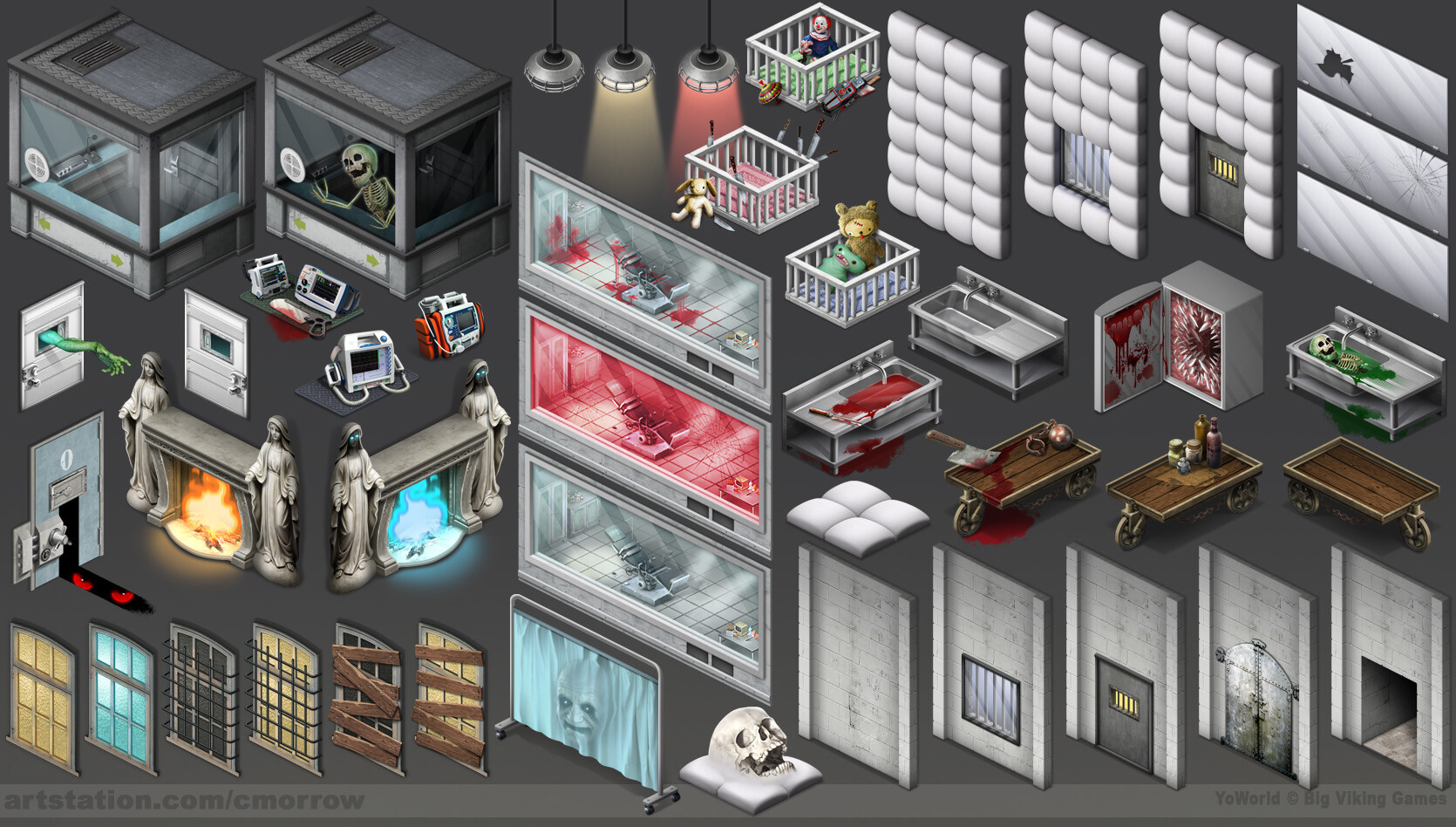 ArtStation YoWorld Decor Items (Asylum Theme)