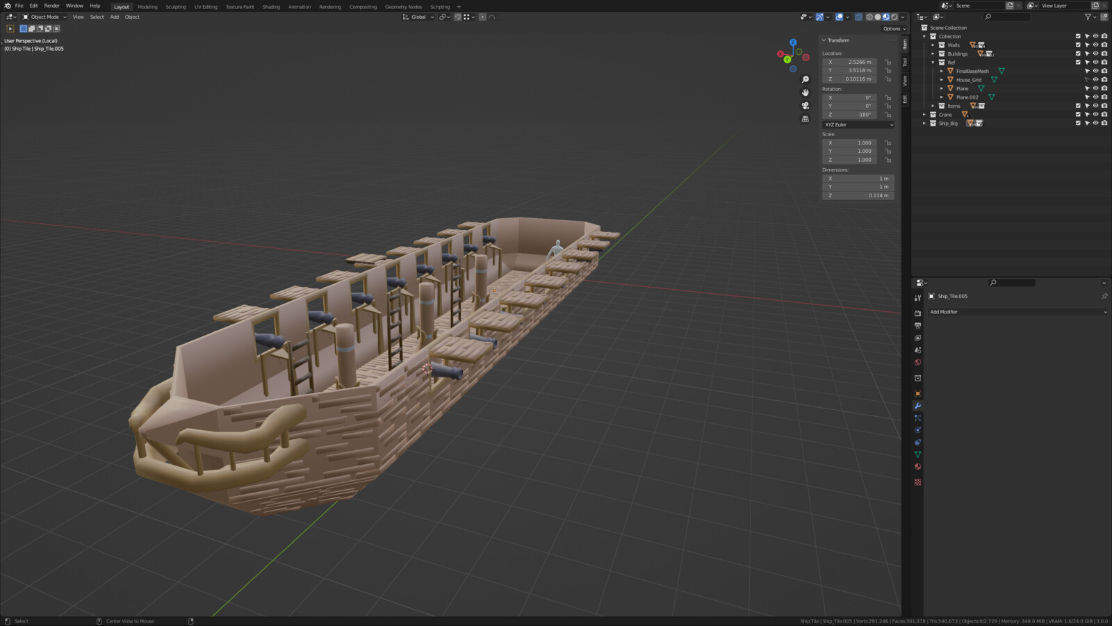 Port Sarim Large Cannon Ship (Bottom View)