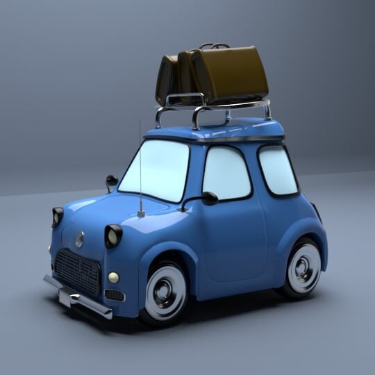 ArtStation - Prop 3D Cartoon Fiat Mini Car