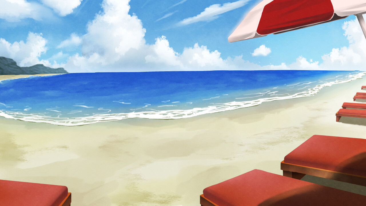 Summer Beach Anime 4K Wallpaper iPhone HD Phone 2420f