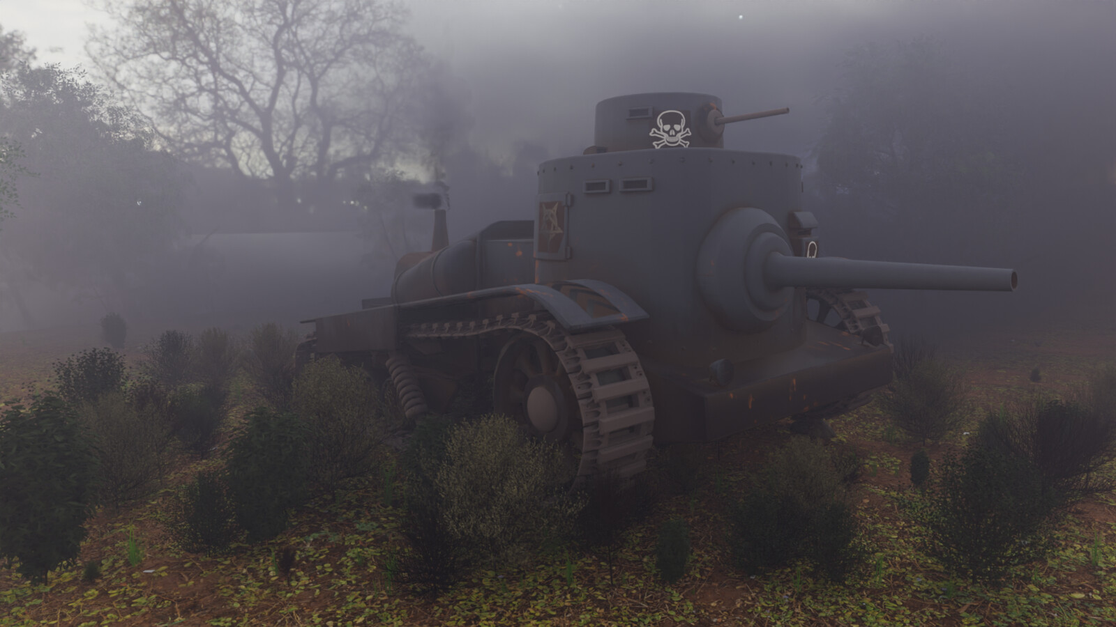 Quick Tank with decals and bushes, render with cycles and denoise,
final for now