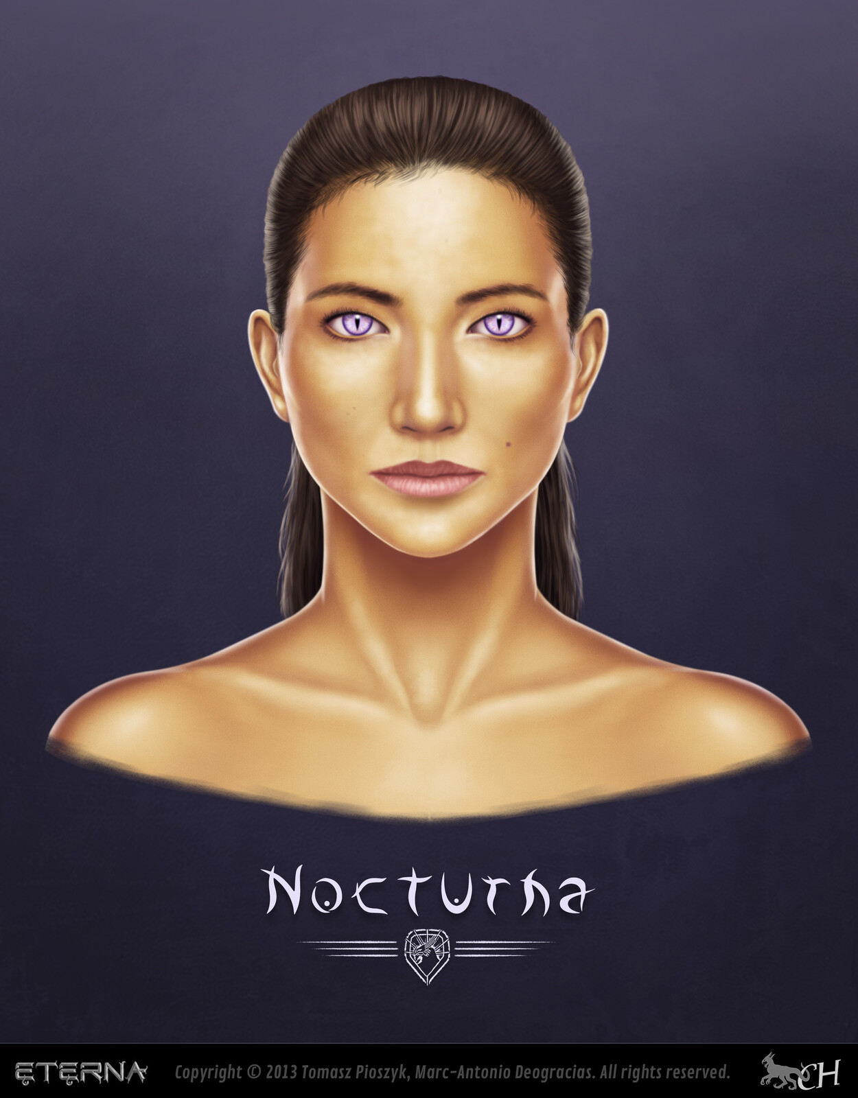 Nocturna with her hair up.