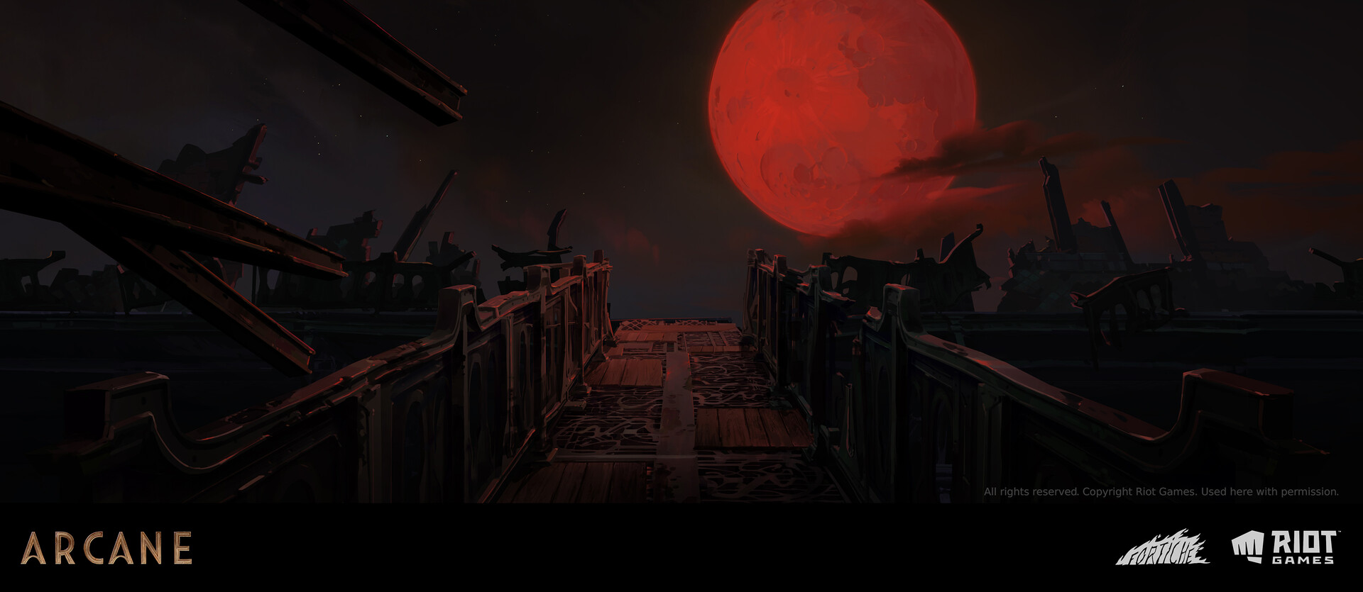 The art and making of arcane. Аркейн фон. Arcane сцена на мосту. Аркейн фоны подземки города. Arcane background Art
