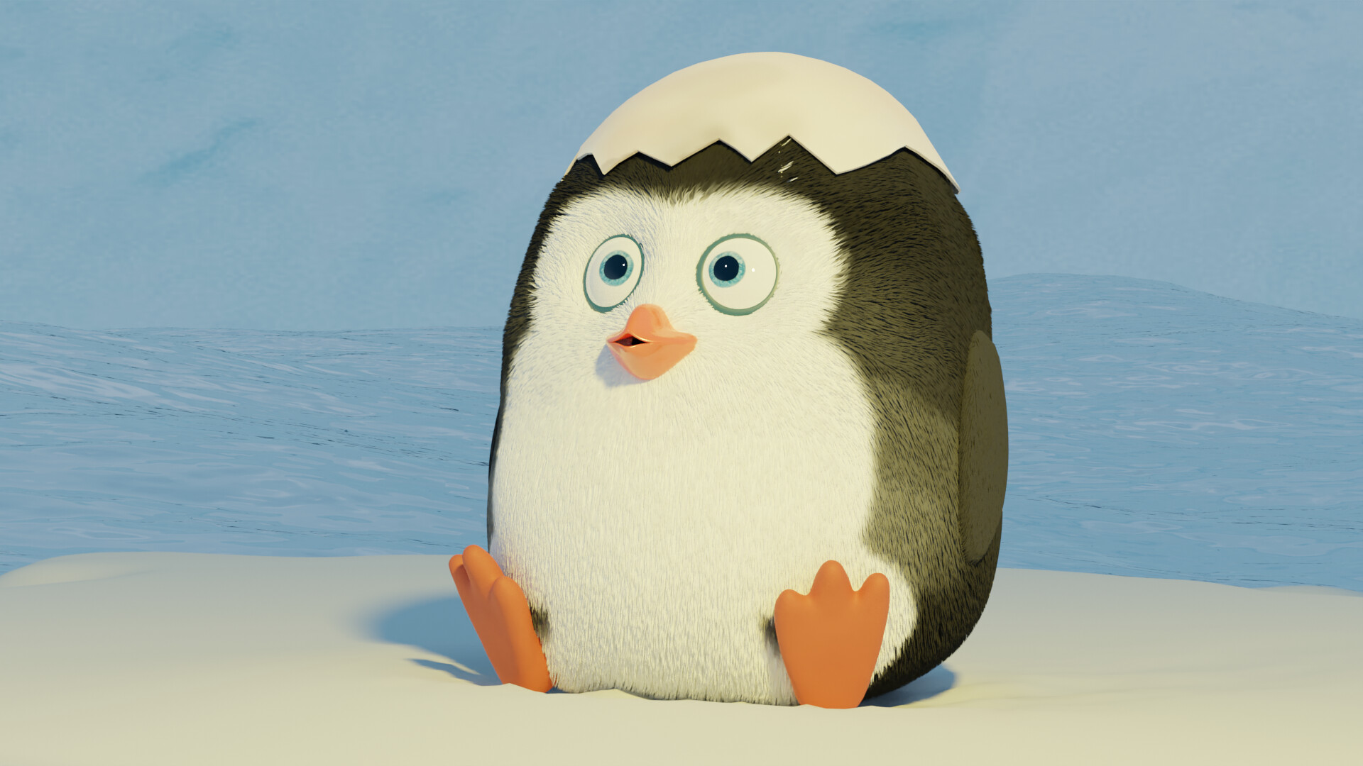 baby penguin cartoon wallpaper