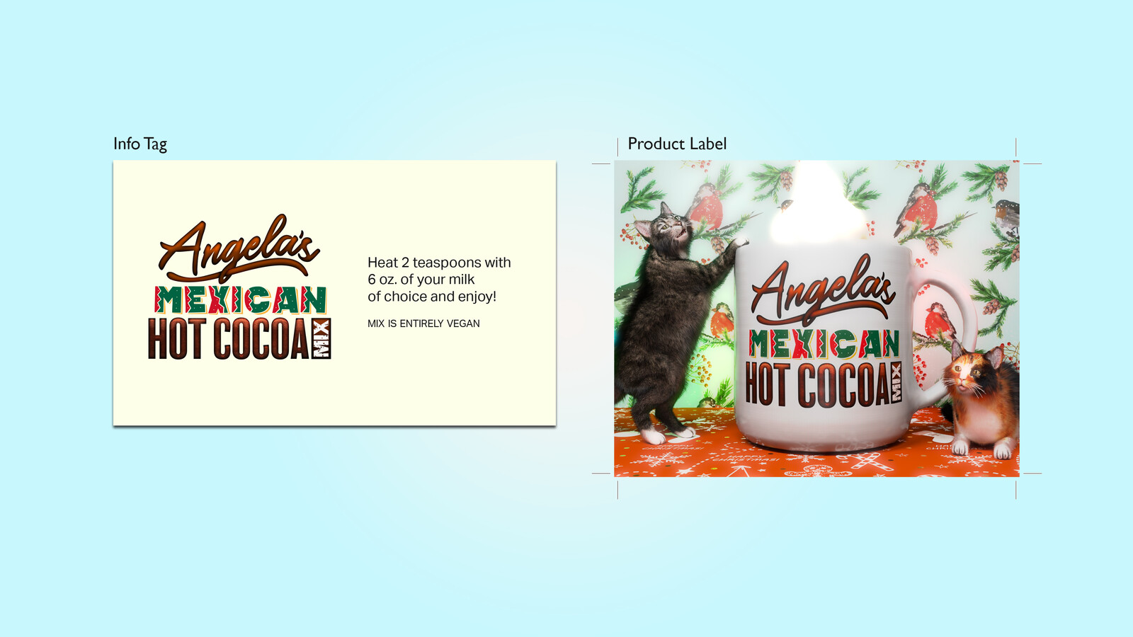 Angela's Mexican Hot Cocoa Mix (Info Tag and Label)