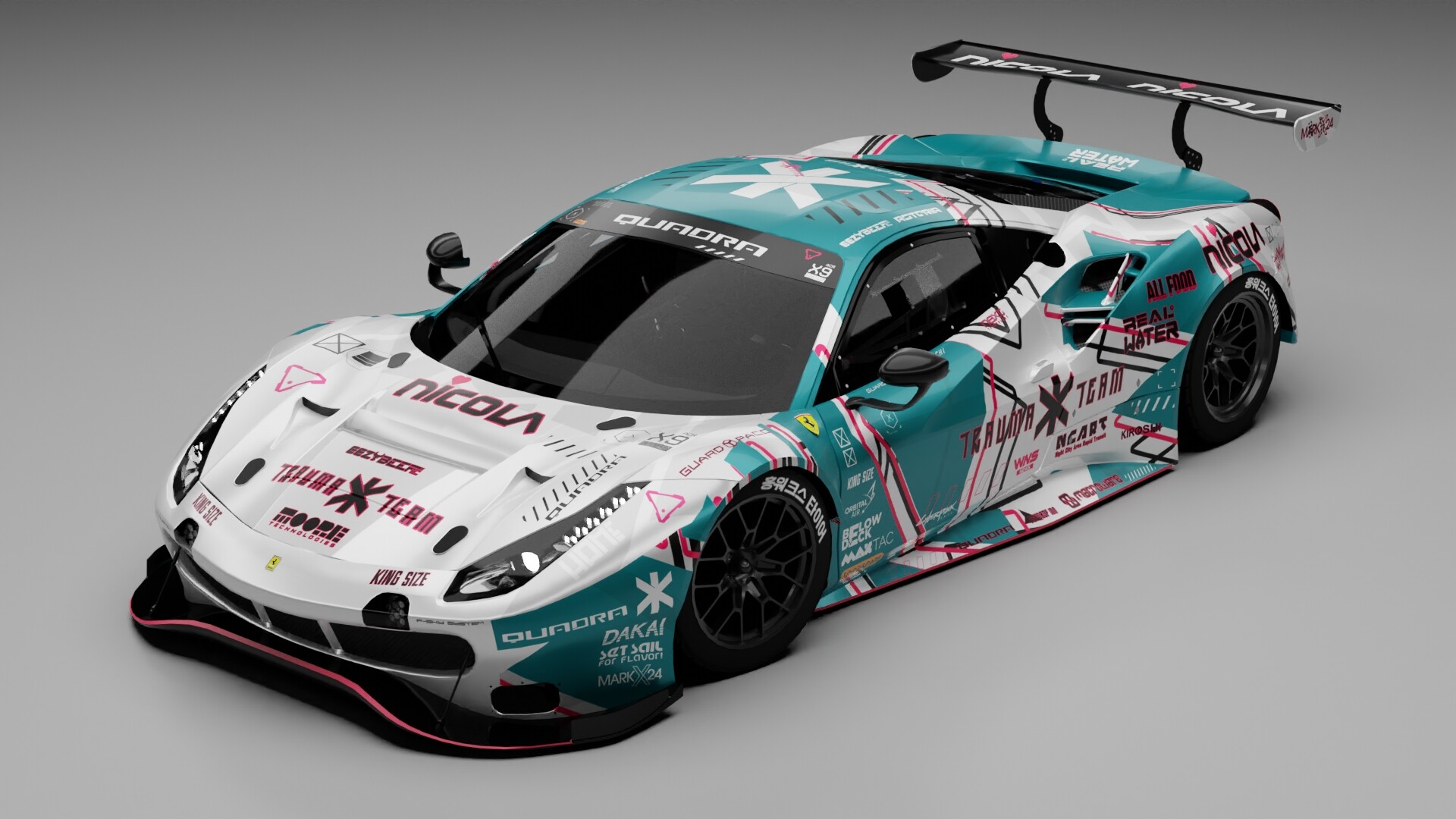 ArtStation Ferrari 488 GTE Cyberpunk 2077 Trauma Team livery