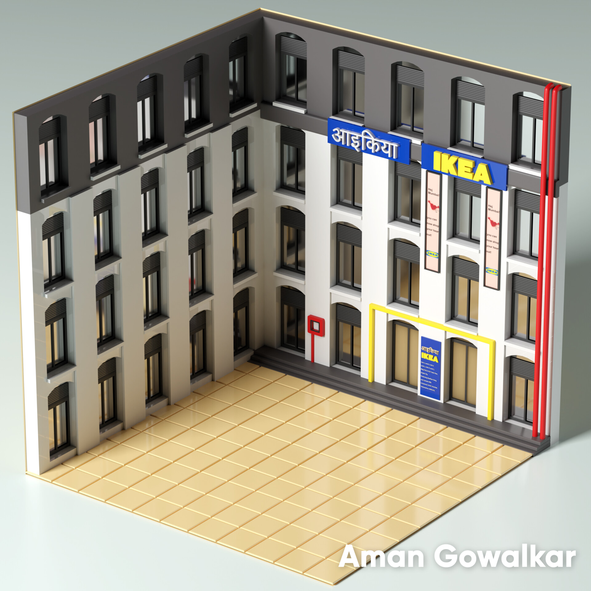 ArtStation Ikea Worli Mumbai Isometric