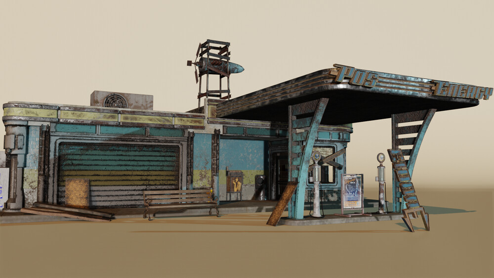 ArtStation Fallout Poseidon Gas Station