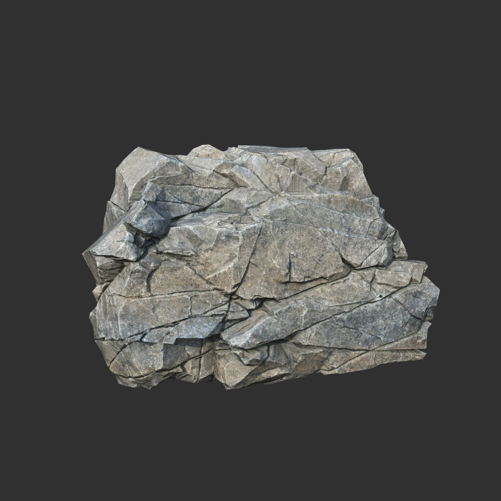 3D Models by 3D Landscape - Low poly Gray Cliff Modular Rock 211219