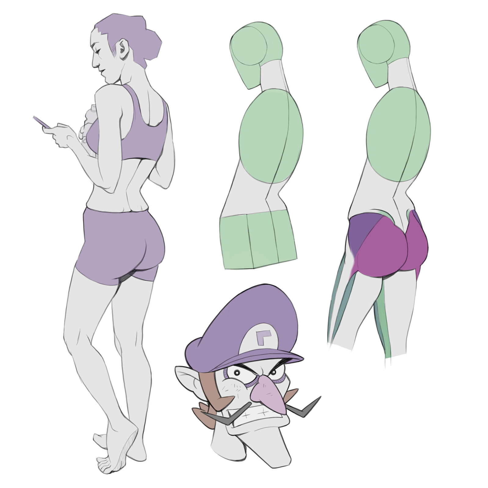 Gluteus muscles and Waluigi.