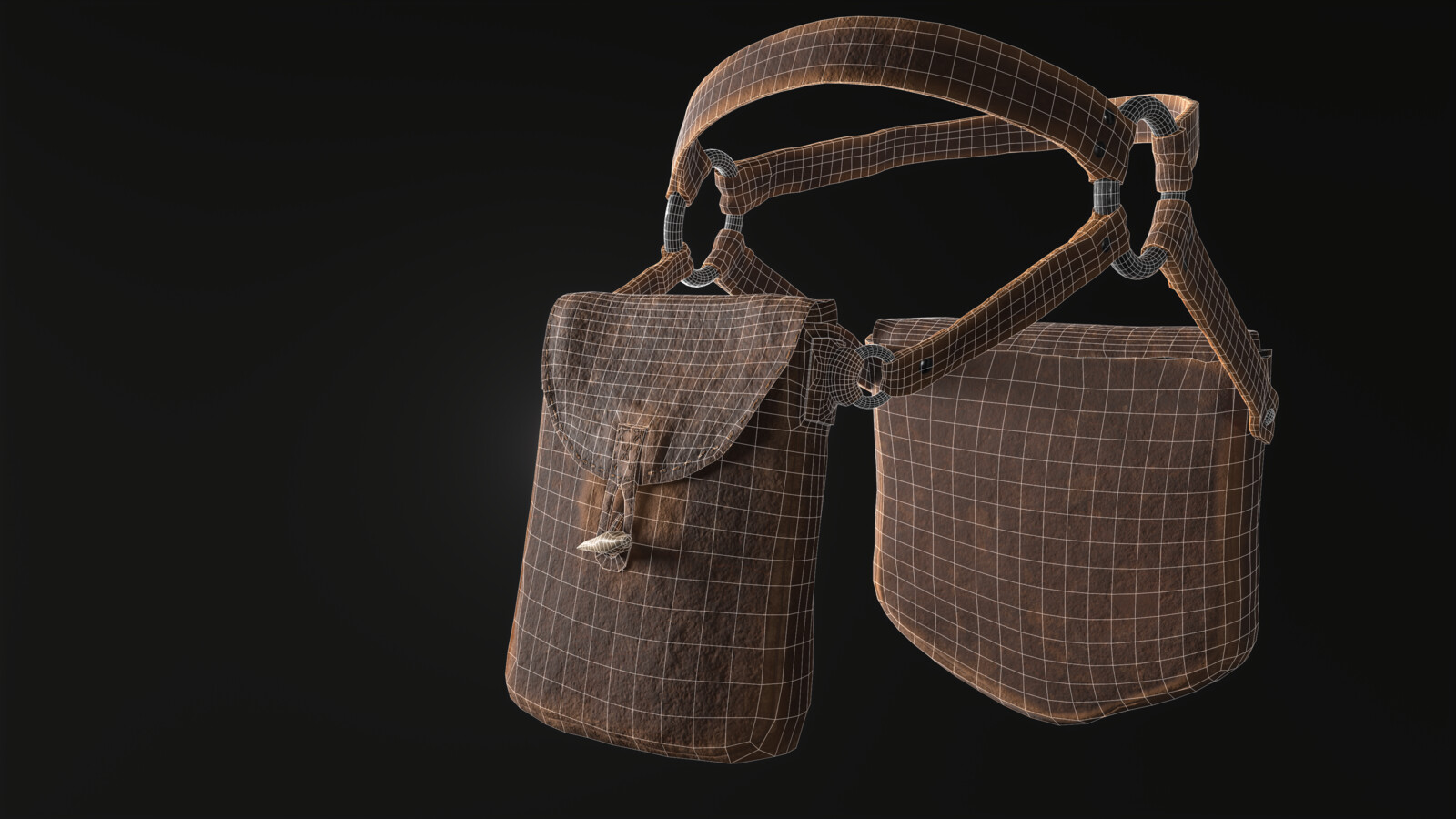 Pouch Textured Wireframe