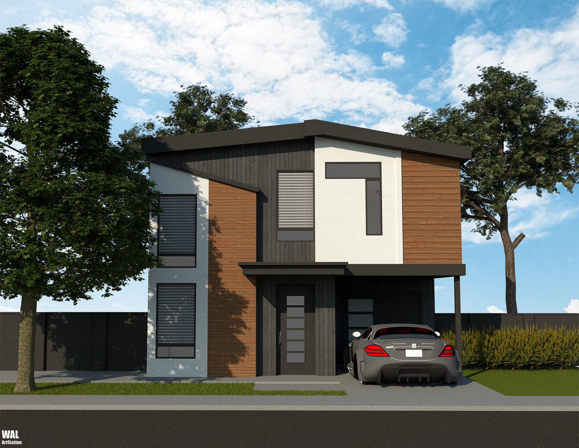 modern house sketchup