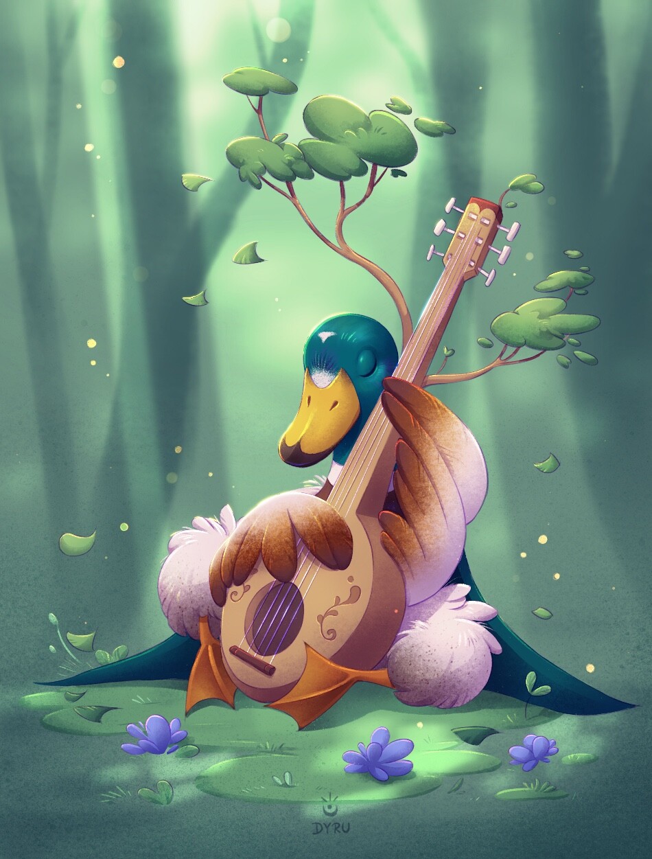 ArtStation The duck mandolin musician