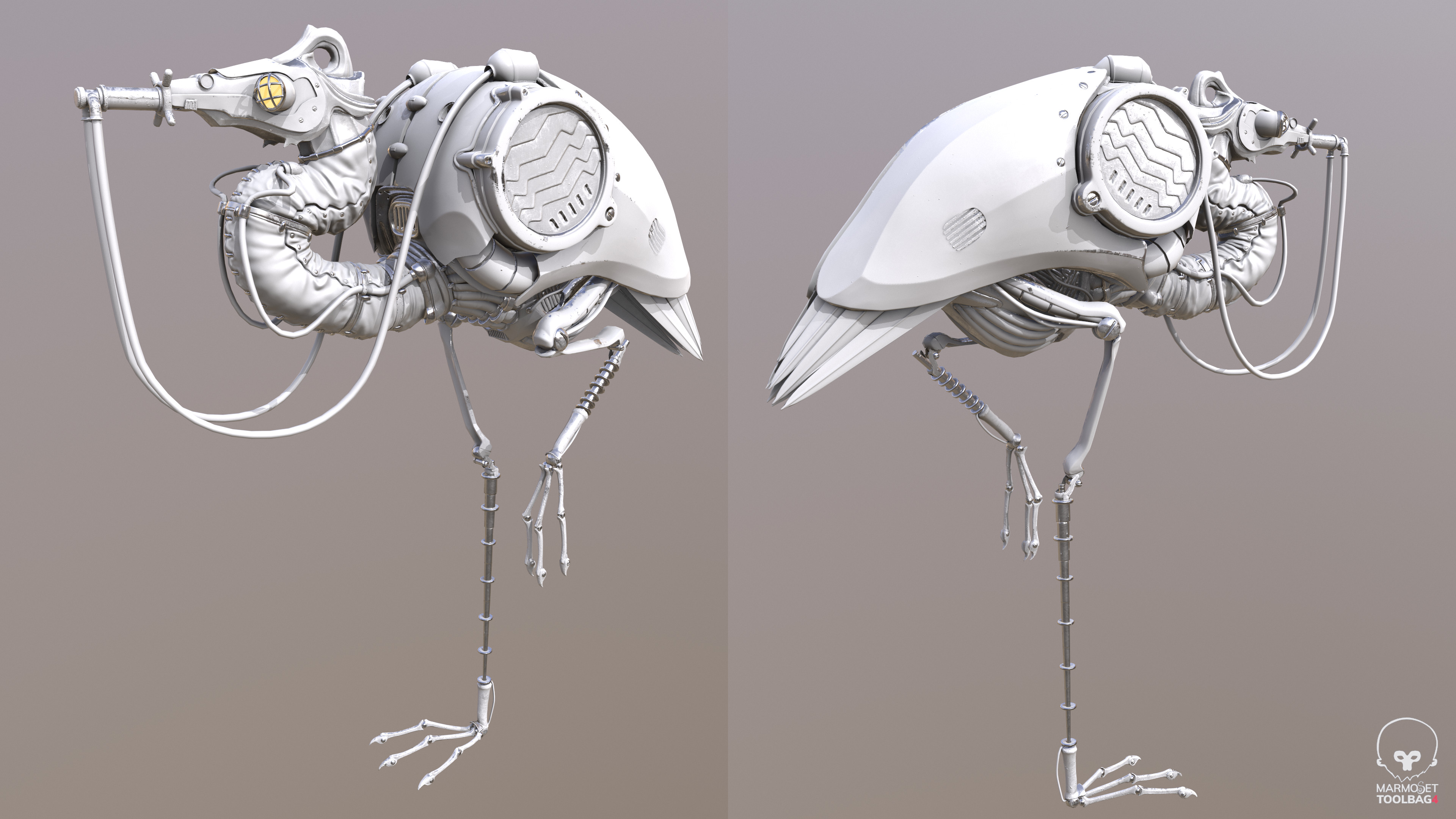 Mesh with normal, AO, roughness, and metal maps to show off the shapes