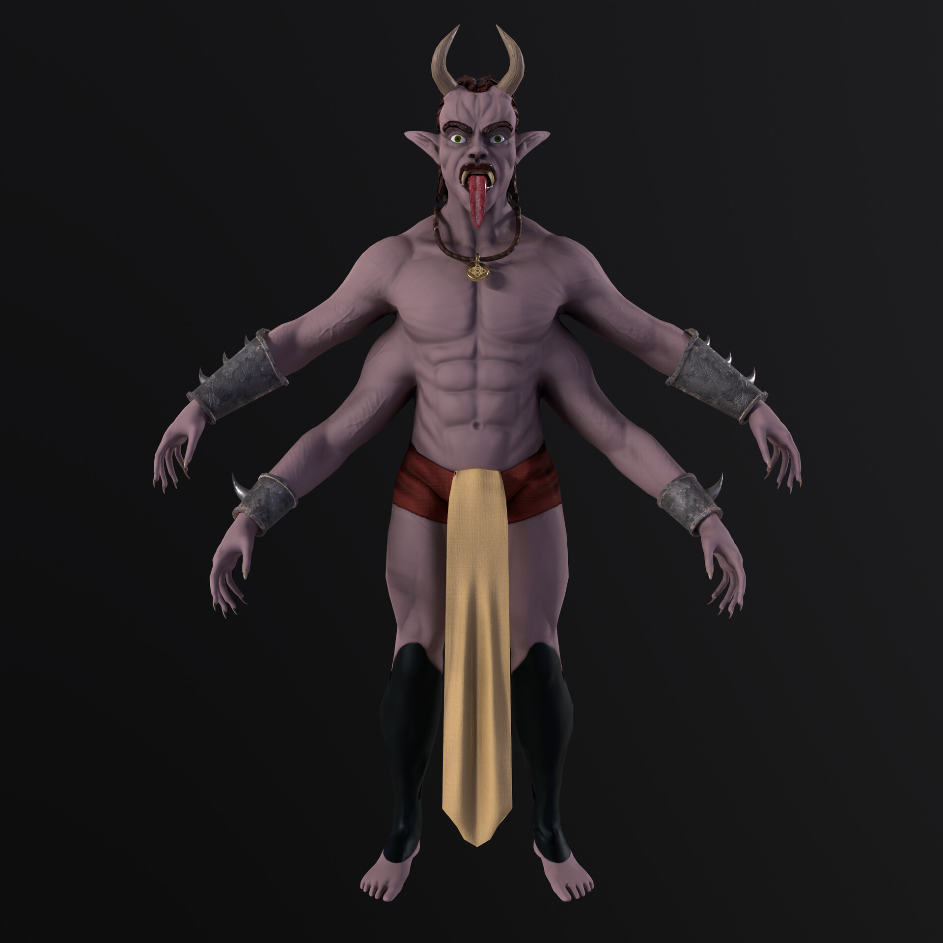ArtStation Four armed demon