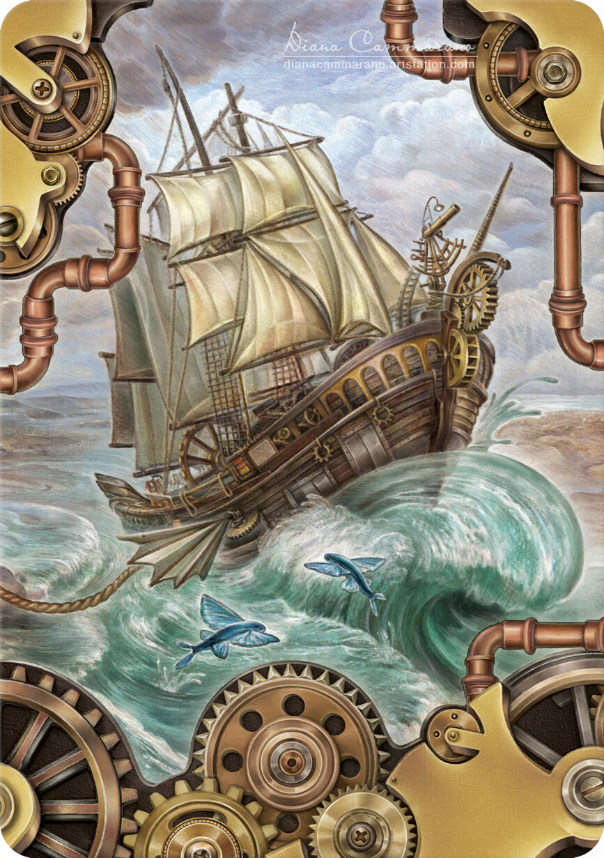 The full card of the oracle "Steampunk Lenormand"