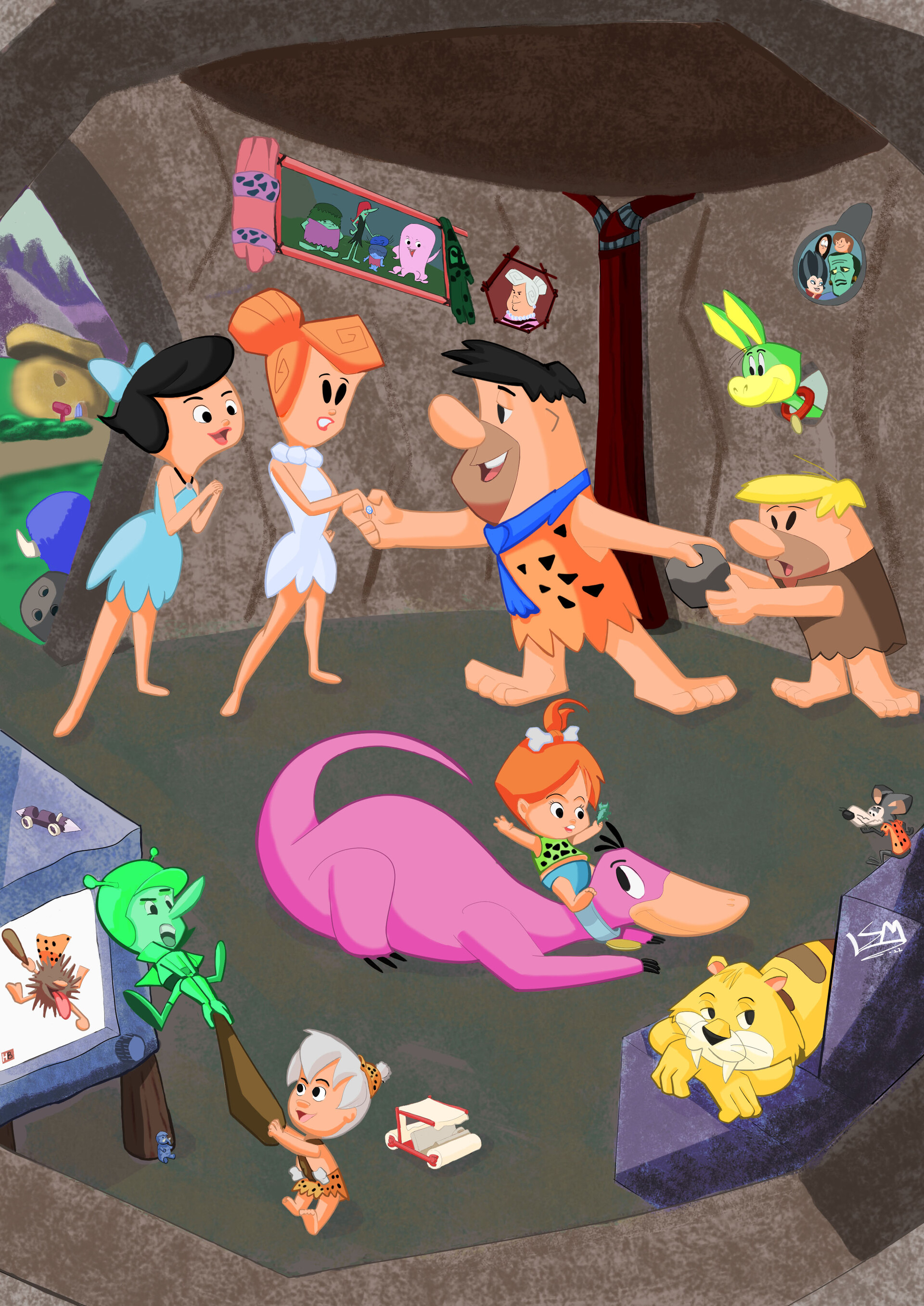 Flintstones art outlet