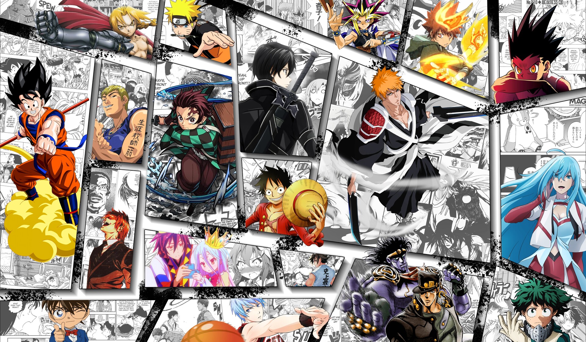 HD wallpaper: anime collage wallpaper, Naruto Shippuuden, Shonen Jump,  Monkey D. Luffy | Wallpaper Flare