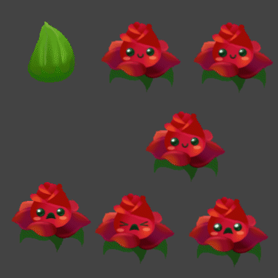 Several states for the little roses (combinable) 4 skins.