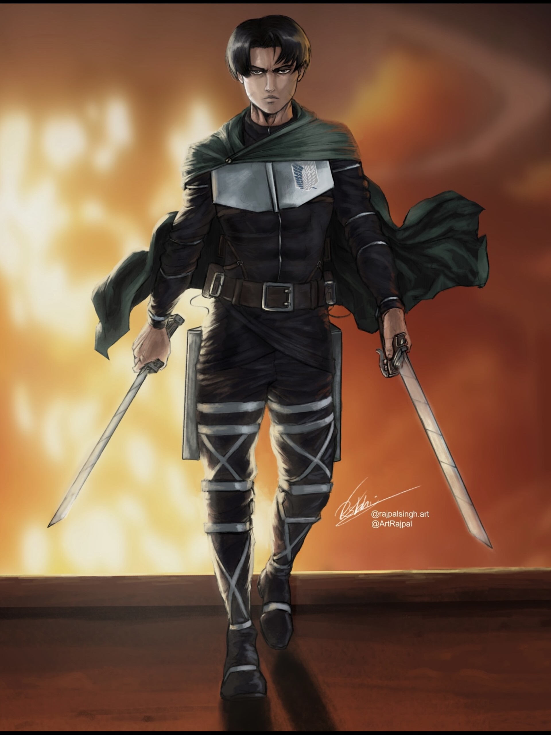 ArtStation - Personal Character Illustration of Levi Ackerman from AOT ...