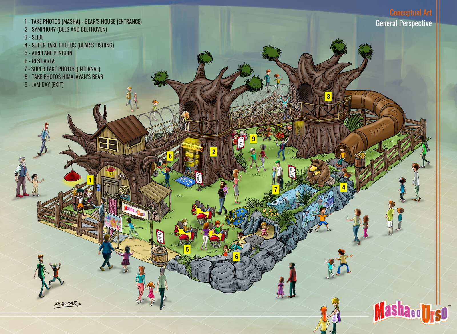 Layout of Masha and the Bear Event for Shopping Mall. Not building.