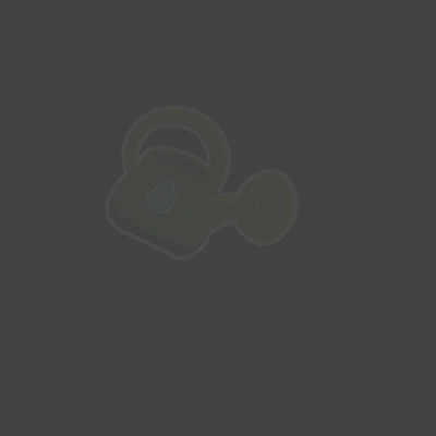 simple animations for the nurturing of the dirt and the plant.