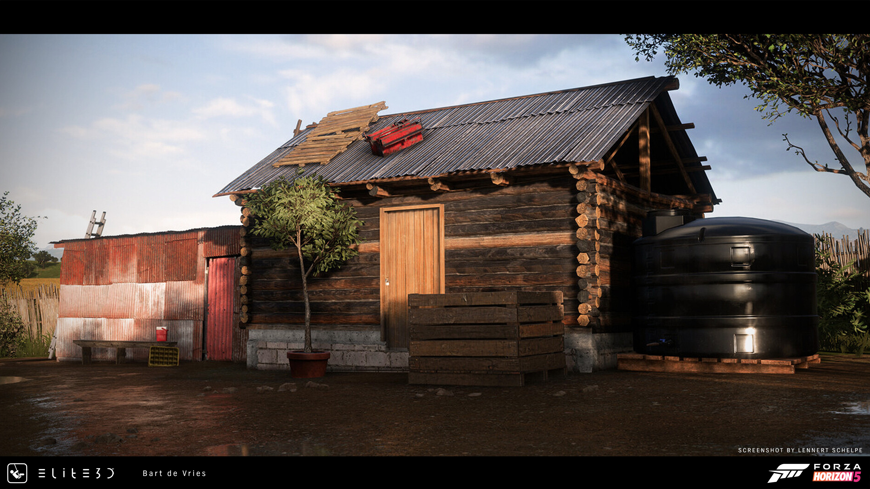 I was responsible for the wooden beam material.