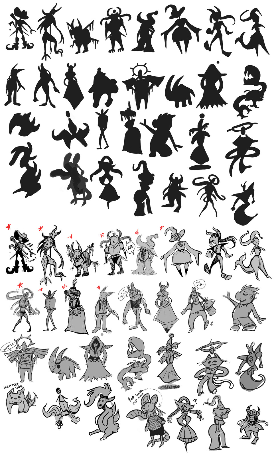 Silhouettes and sketches