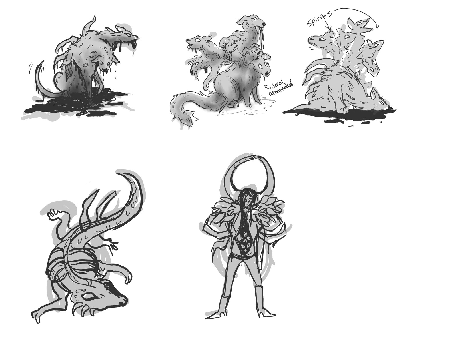 Concept sketches for hellhound