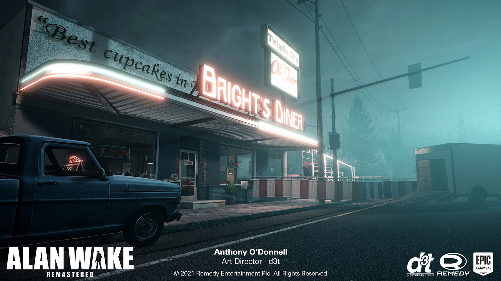 Alan Wake Remastered - In-Game Shot - Diner Exterior