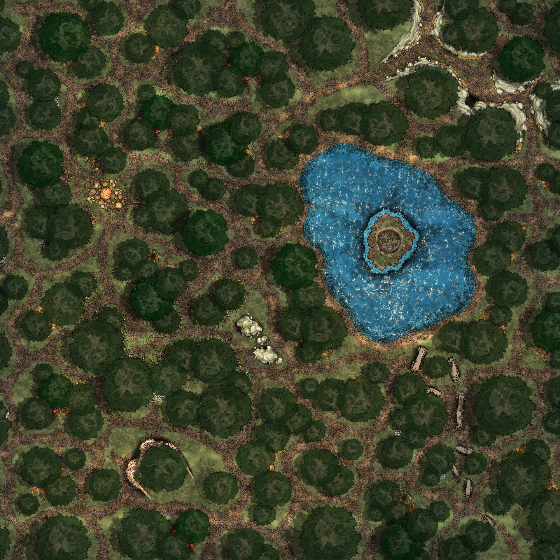 Map Of Neverwinter Wood Artstation - Neverwinter Wood - Square 2 (Part 3 & 4) - [160 X 160]