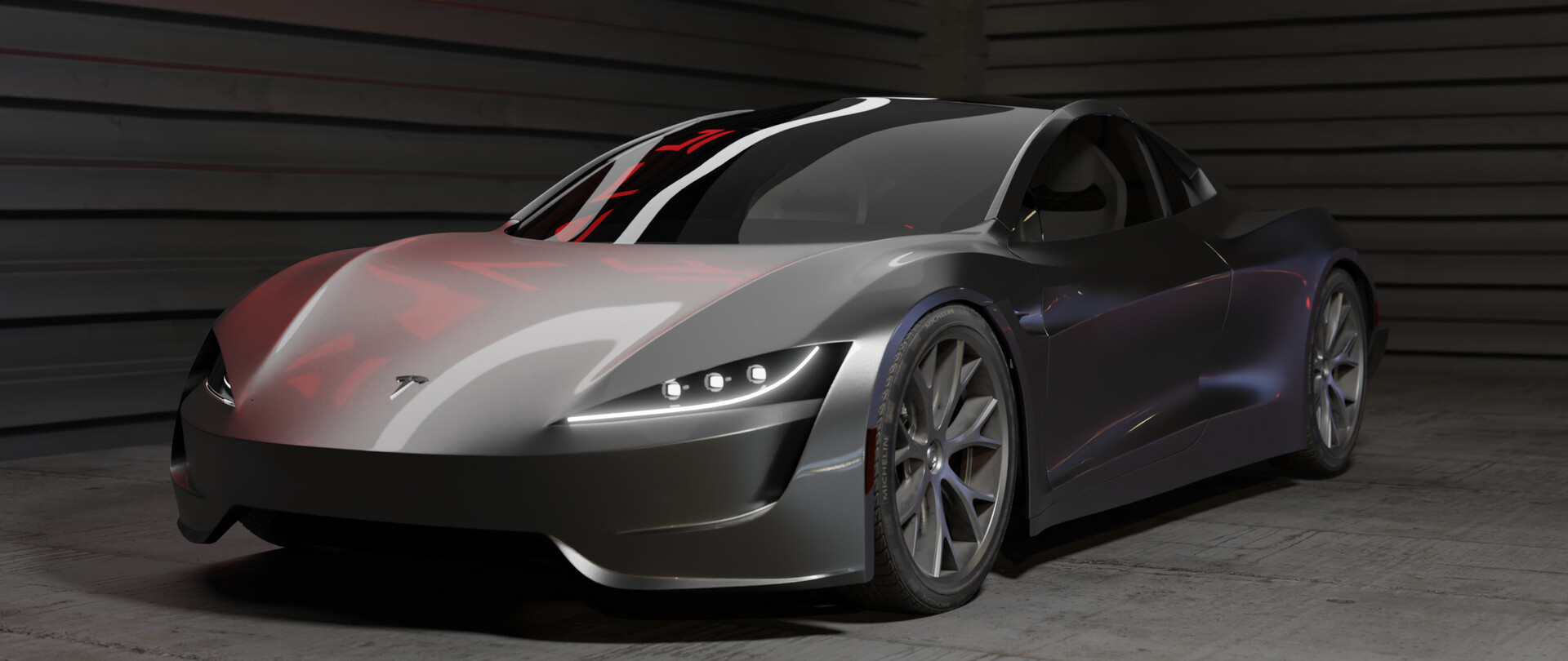 Grey shop tesla roadster