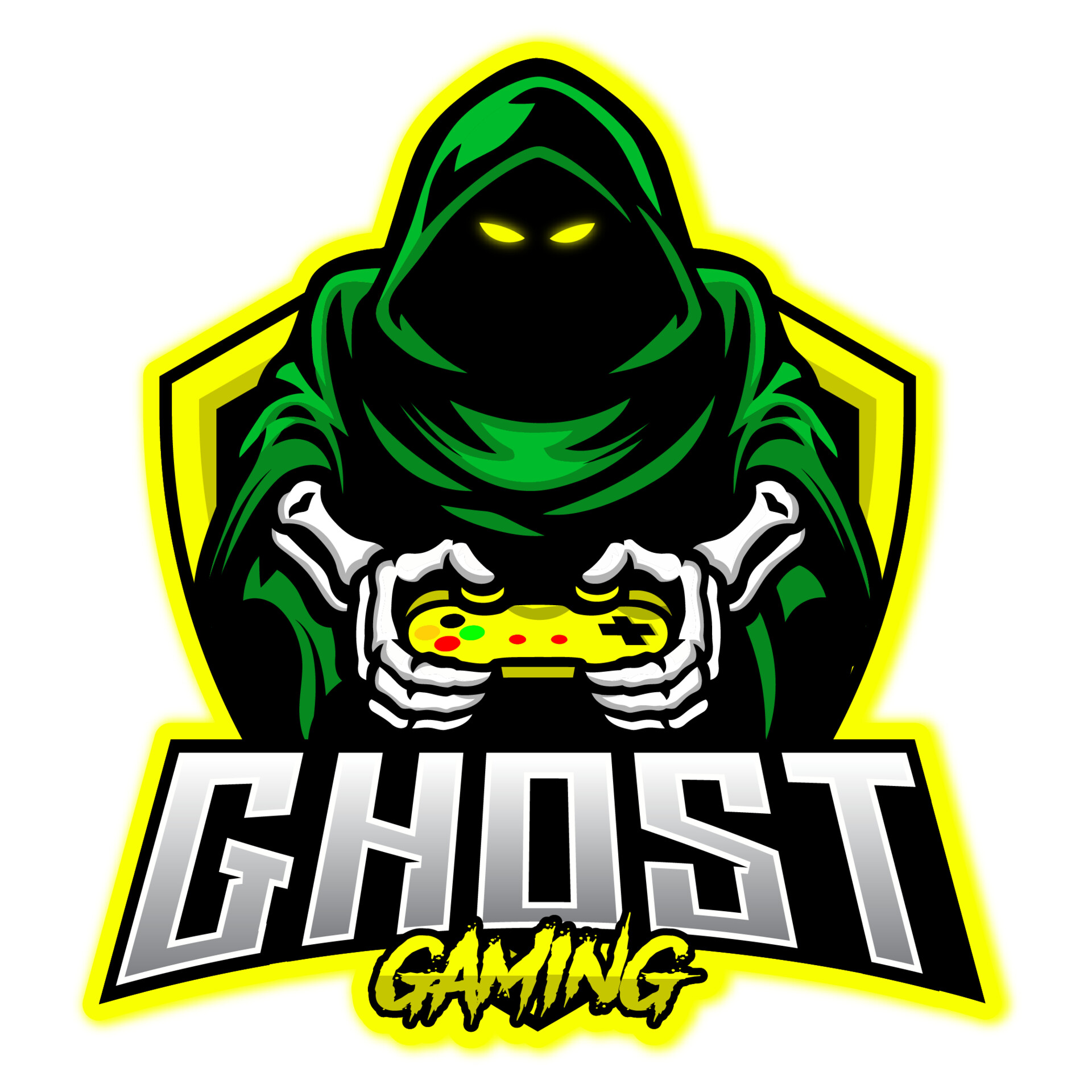 ghost Green Logo Mascot For Esport / gamer Template | PosterMyWall