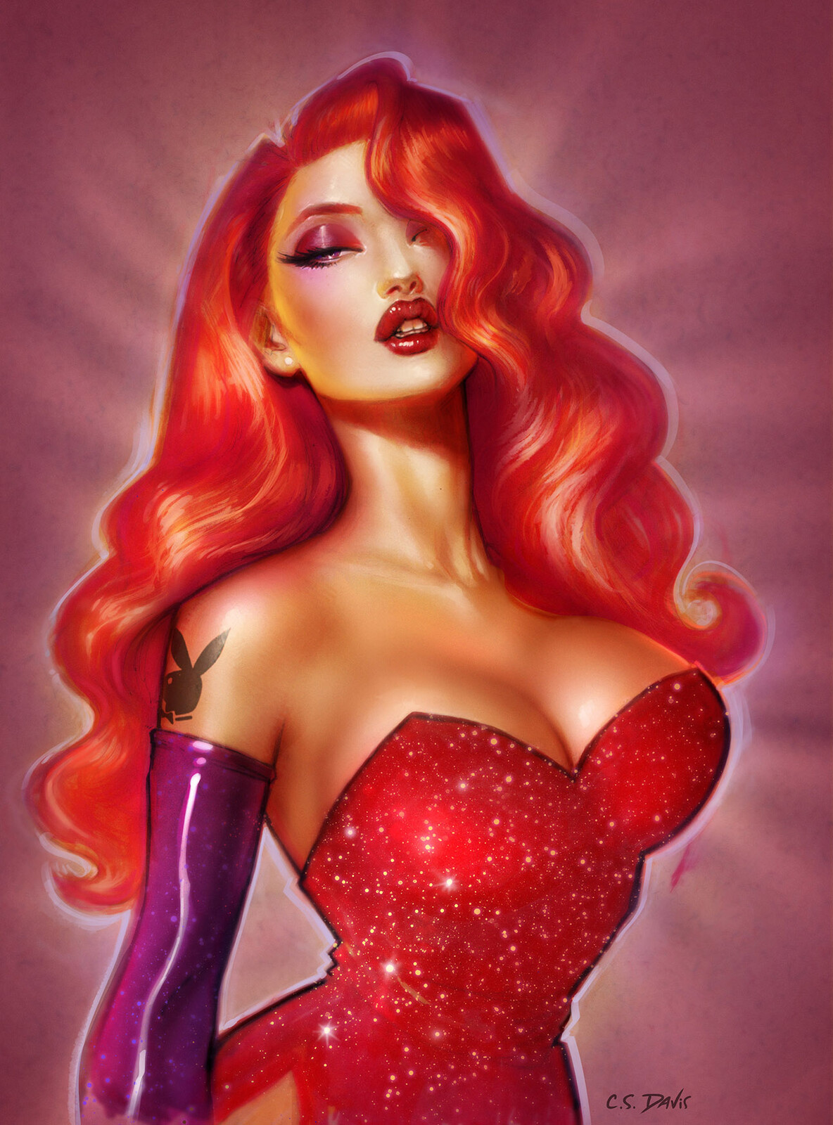"realistic" Jessica Rabbit illustration