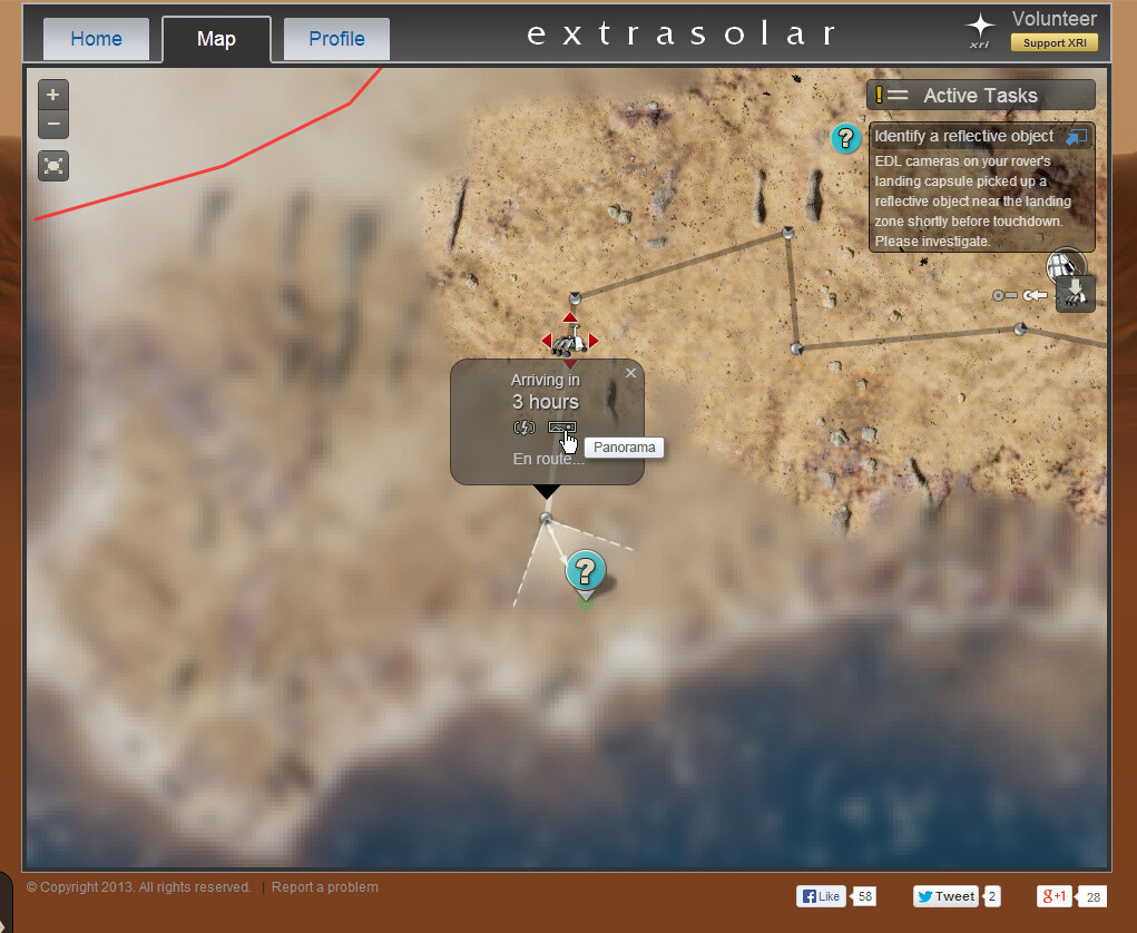 Planning rover moves in the map interface.