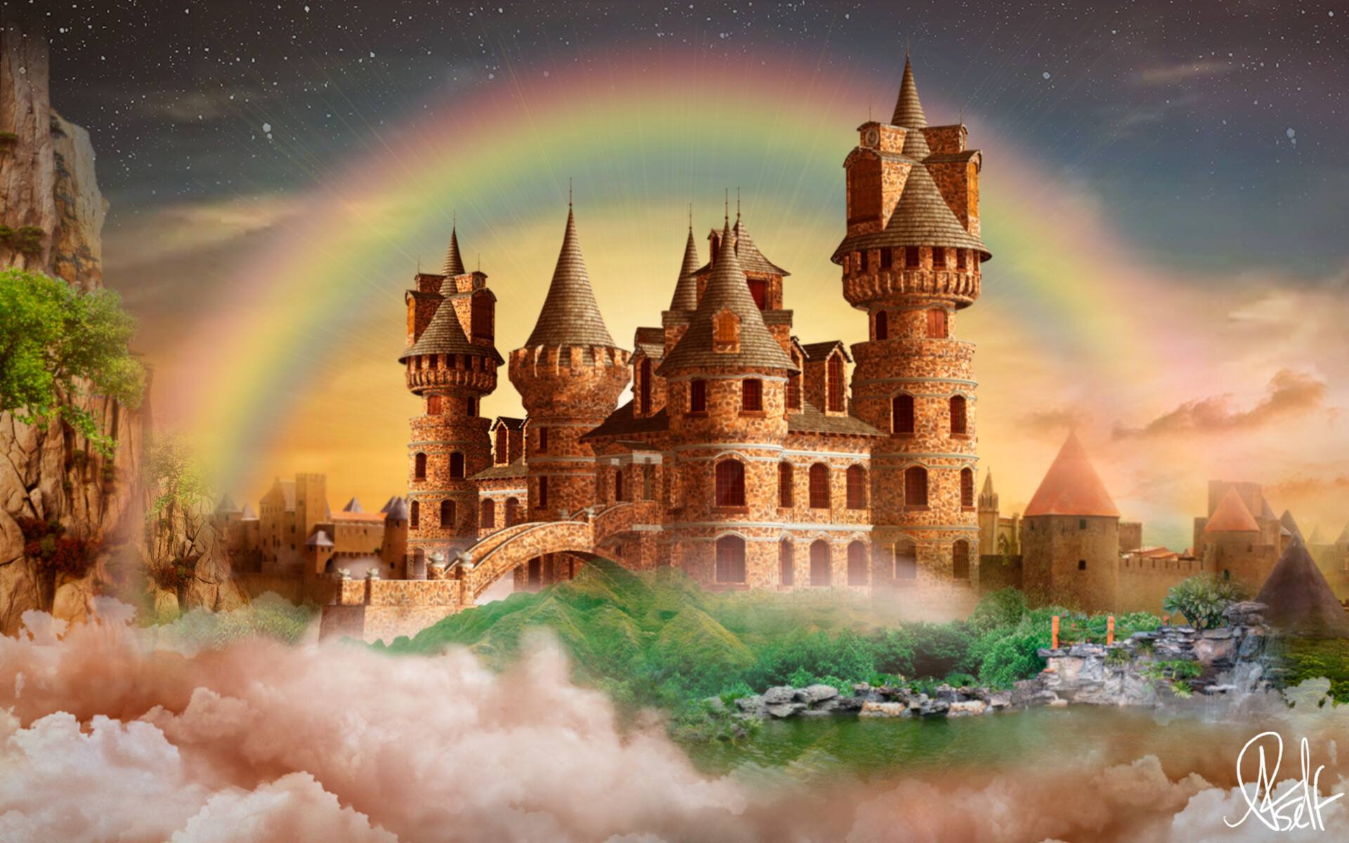 Fantasy Castle In The Clouds