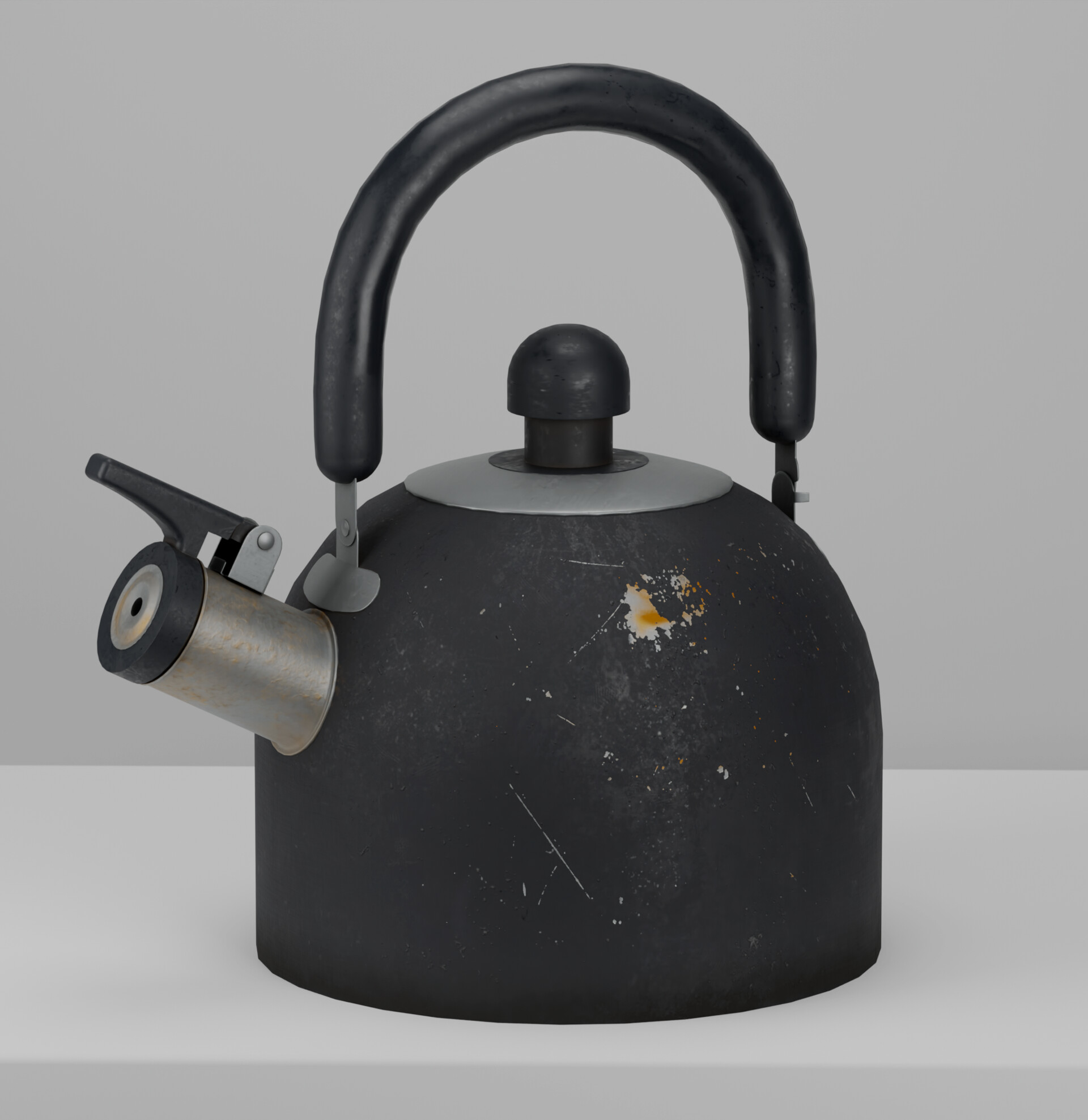 ArtStation Black damaged kettle