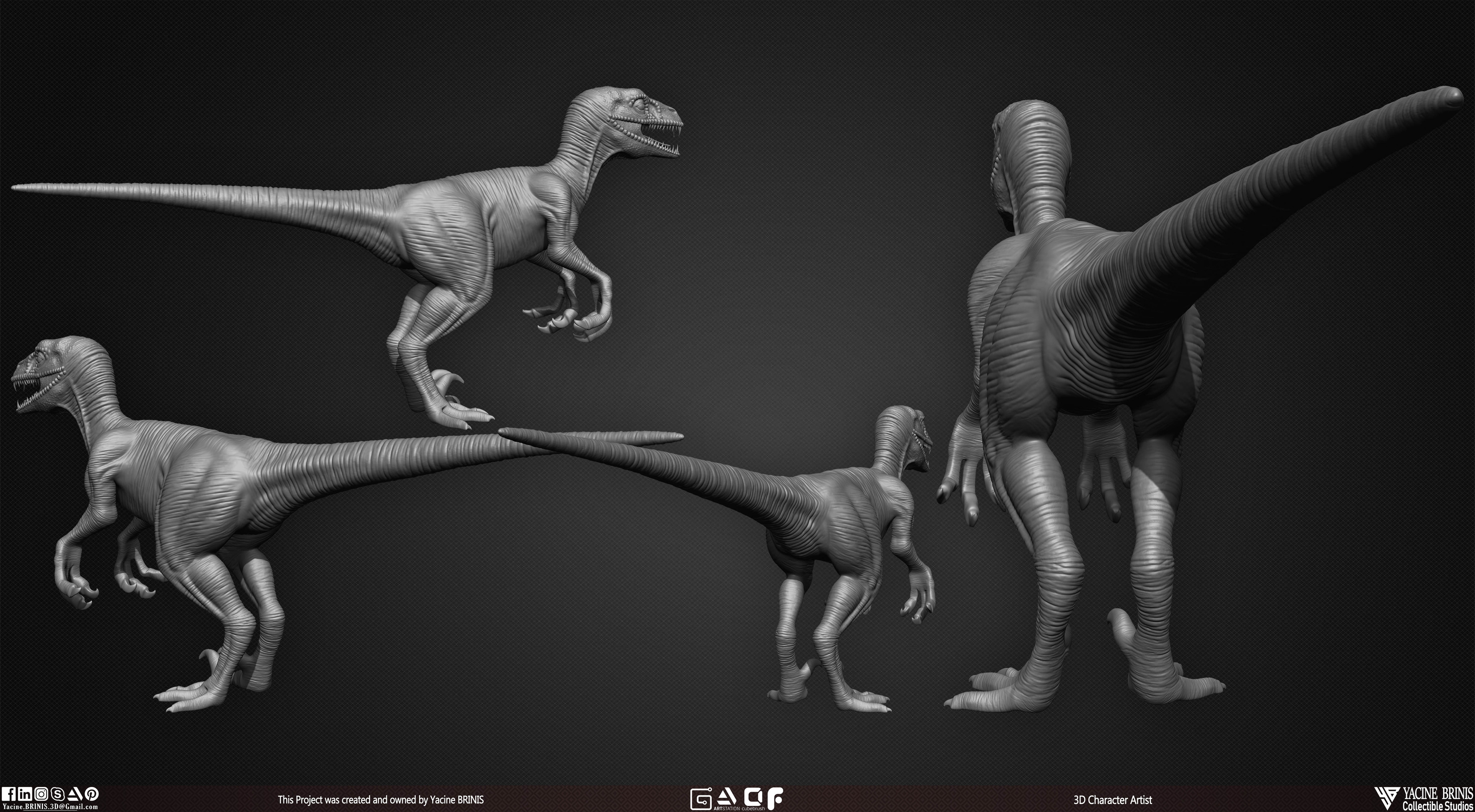 Dinosaur Reptile 3D Model sculpted by Yacine BRINIS 005