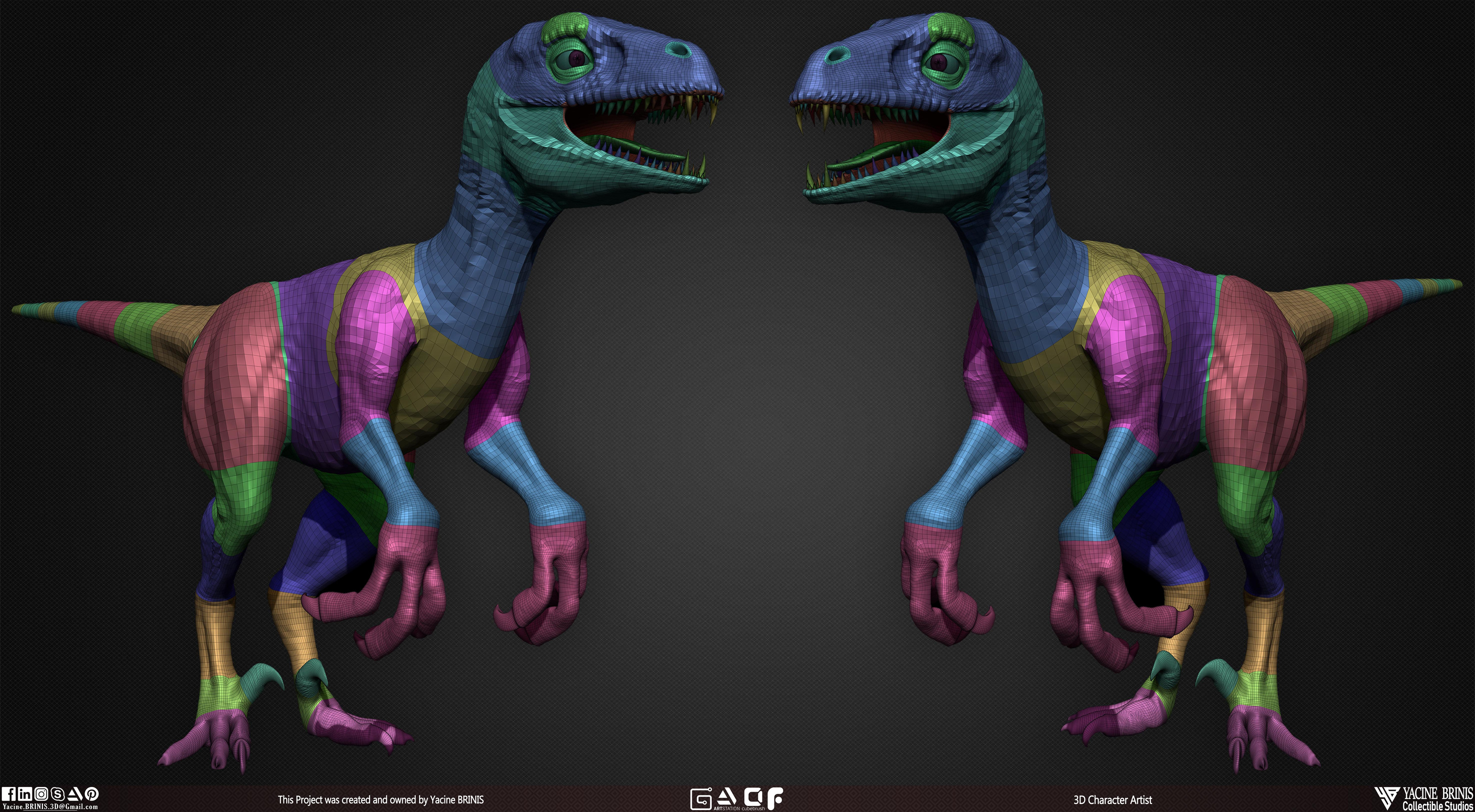 Dinosaur Reptile 3D Model sculpted by Yacine BRINIS 007