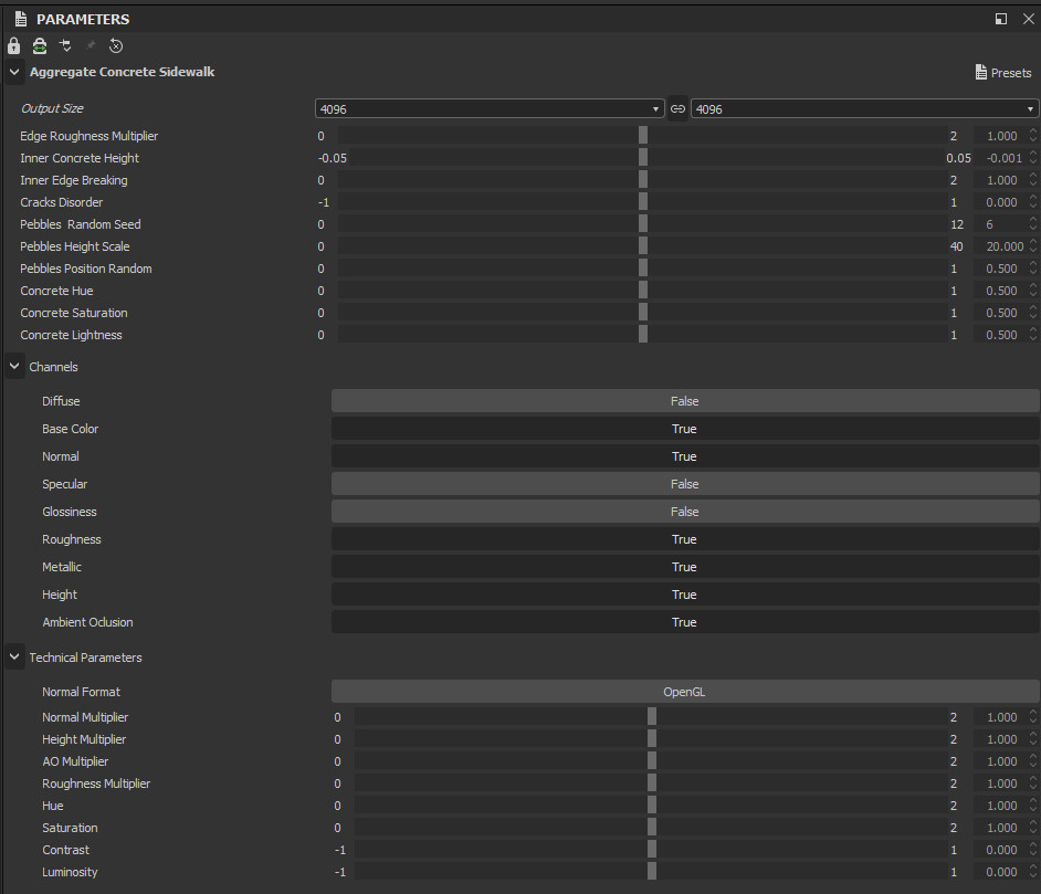Exposed Parameters