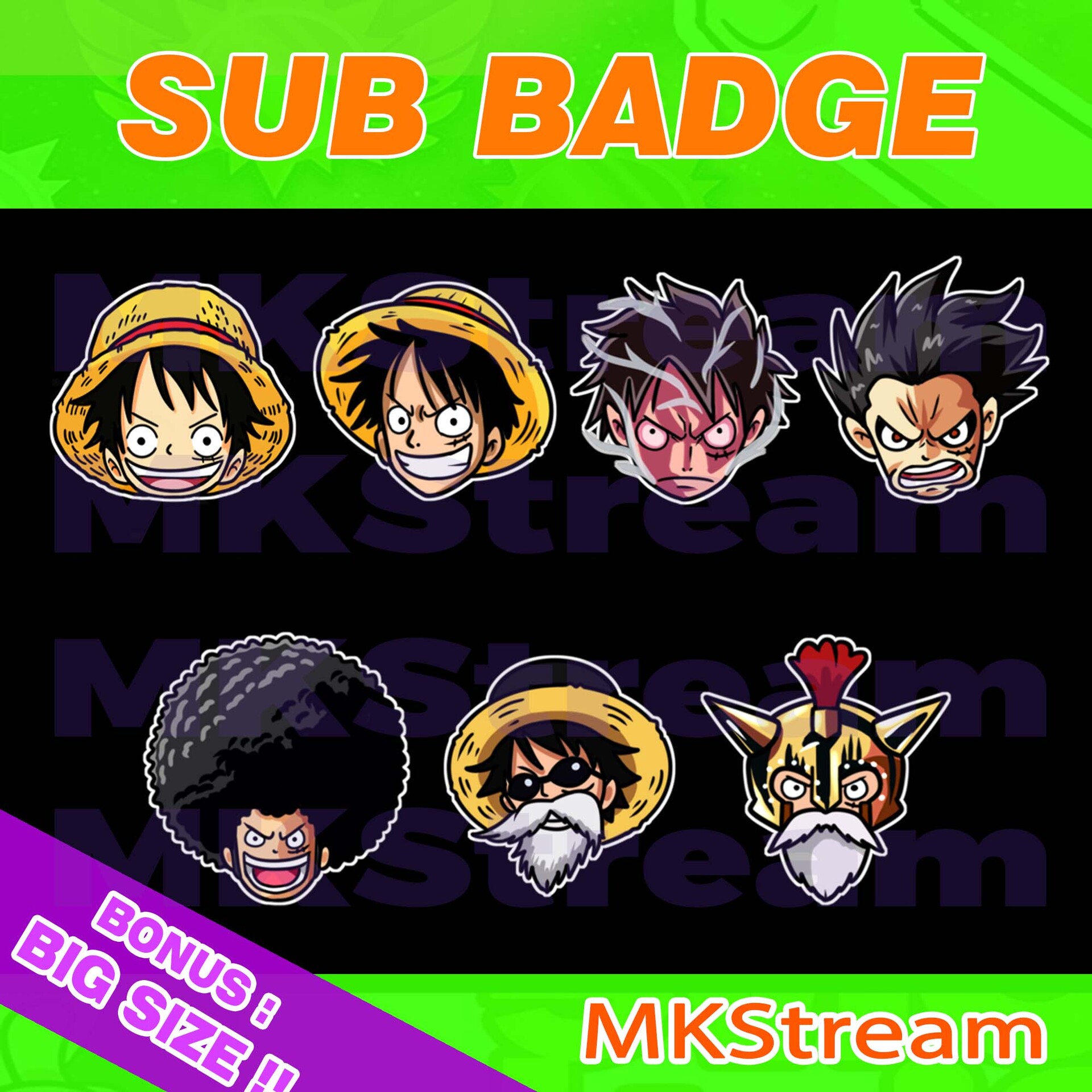 artstation-twitch-sub-badges-luffy-evolution-pack