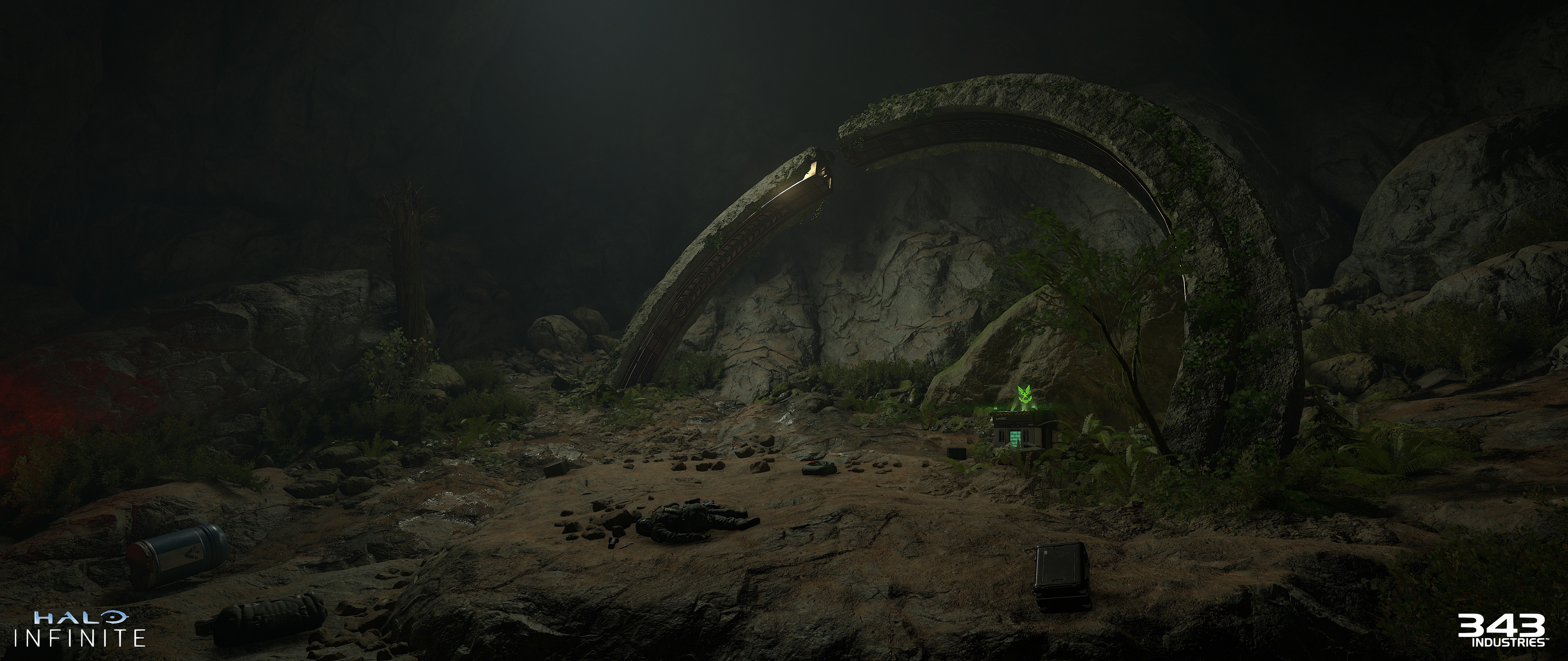 Responsible just for polish and cleanup, vegetation around Forerunner asset, and detailing with smaller rock assets.