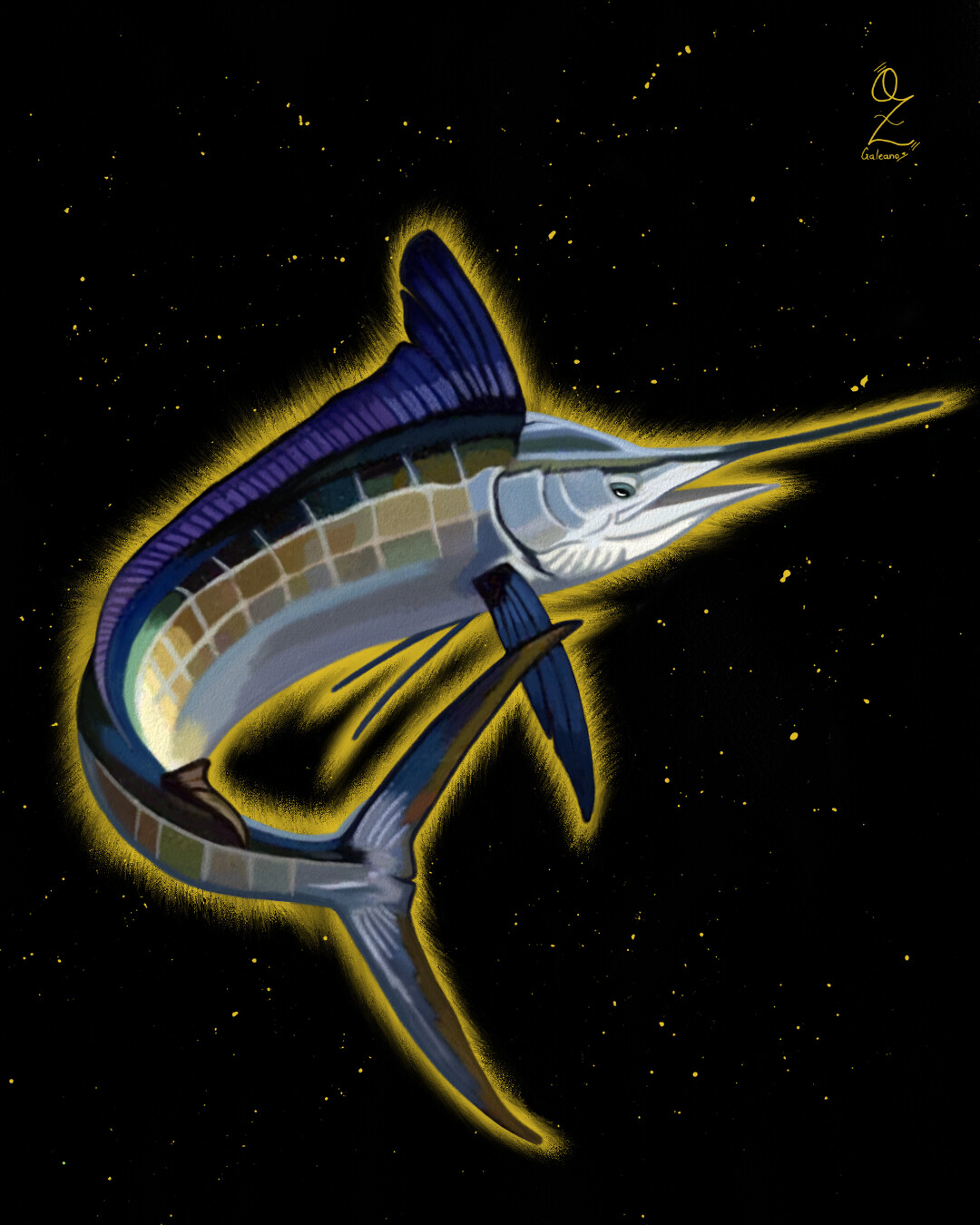 ArtStation Swordfish Illustration by Oz Galeano