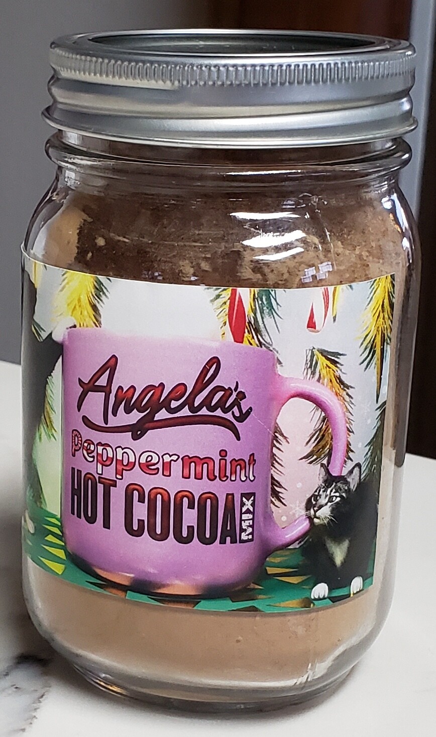 Photo of Peppermint Hot Cocoa label on jar