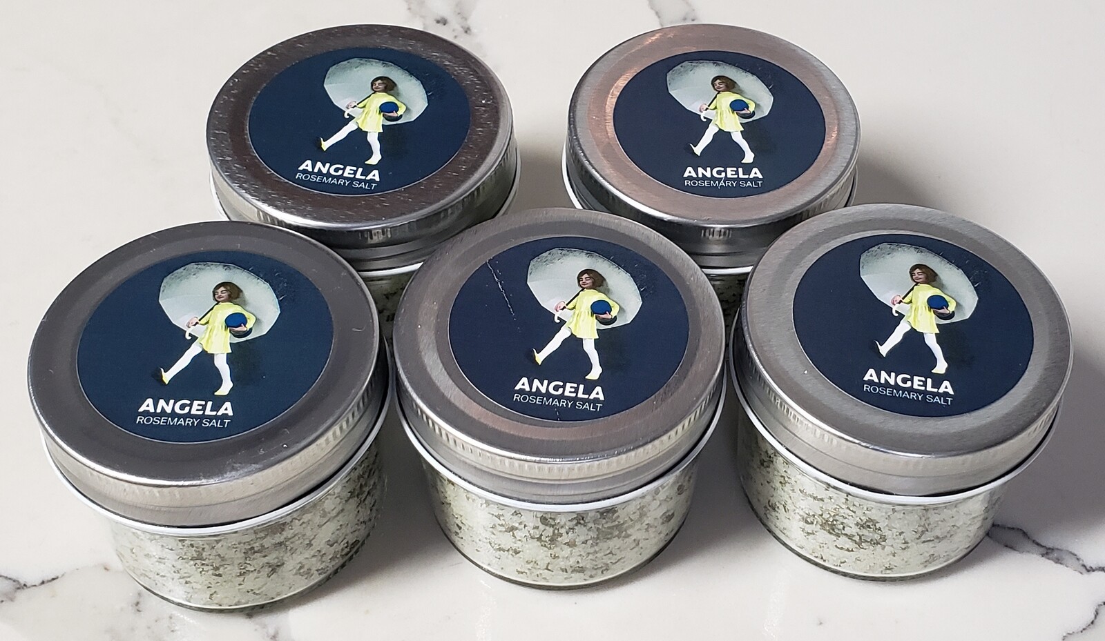Photo of Rosemary Salt label on jars