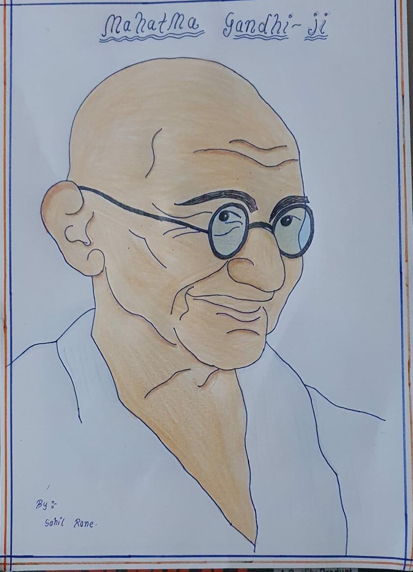 How to draw Mahatma Gandhi  Charcoal Painting  YouTube